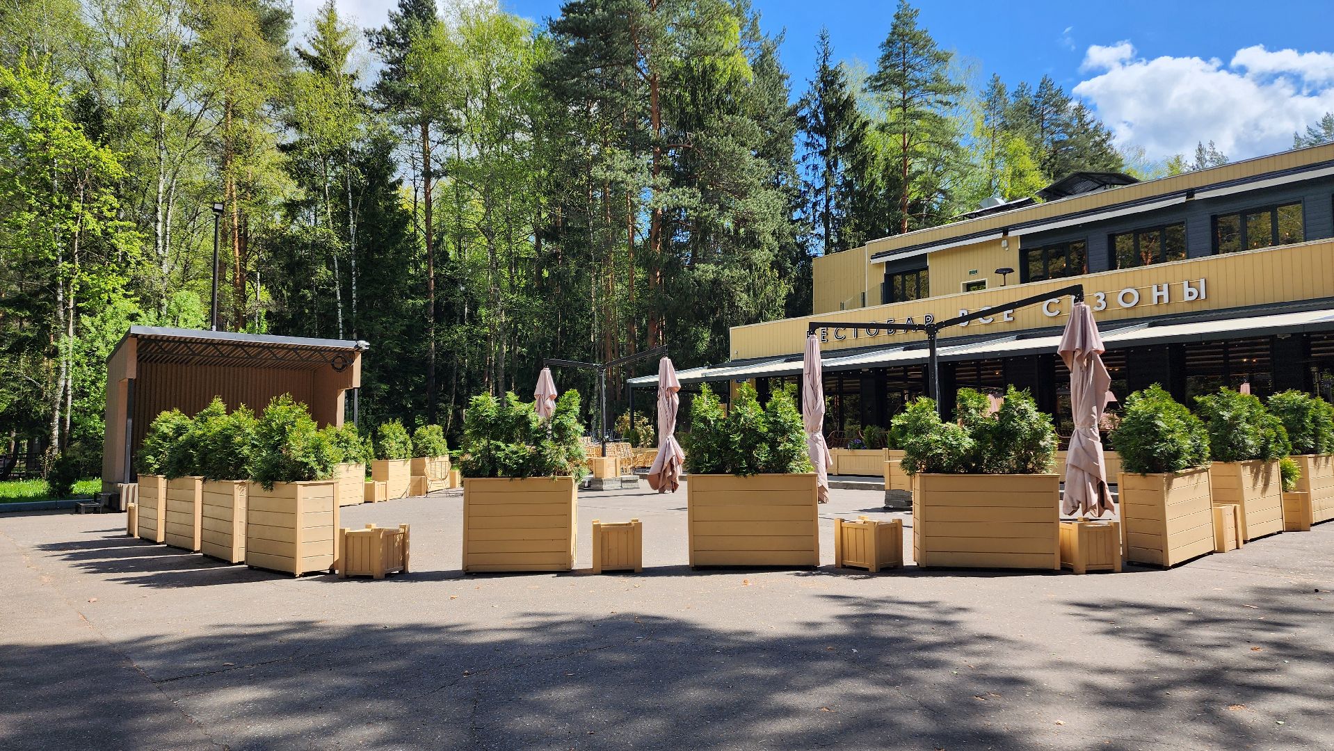 Домодедово, Подмосковье, летняя веранда, Терраса, парк, Елочки, Культура, Общество, общепит, Ресторан,