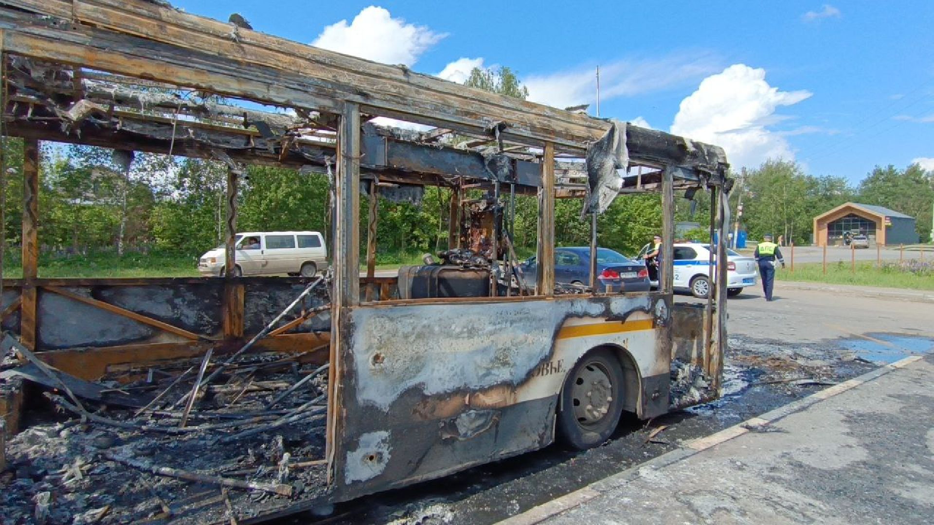 пожар, автобус,