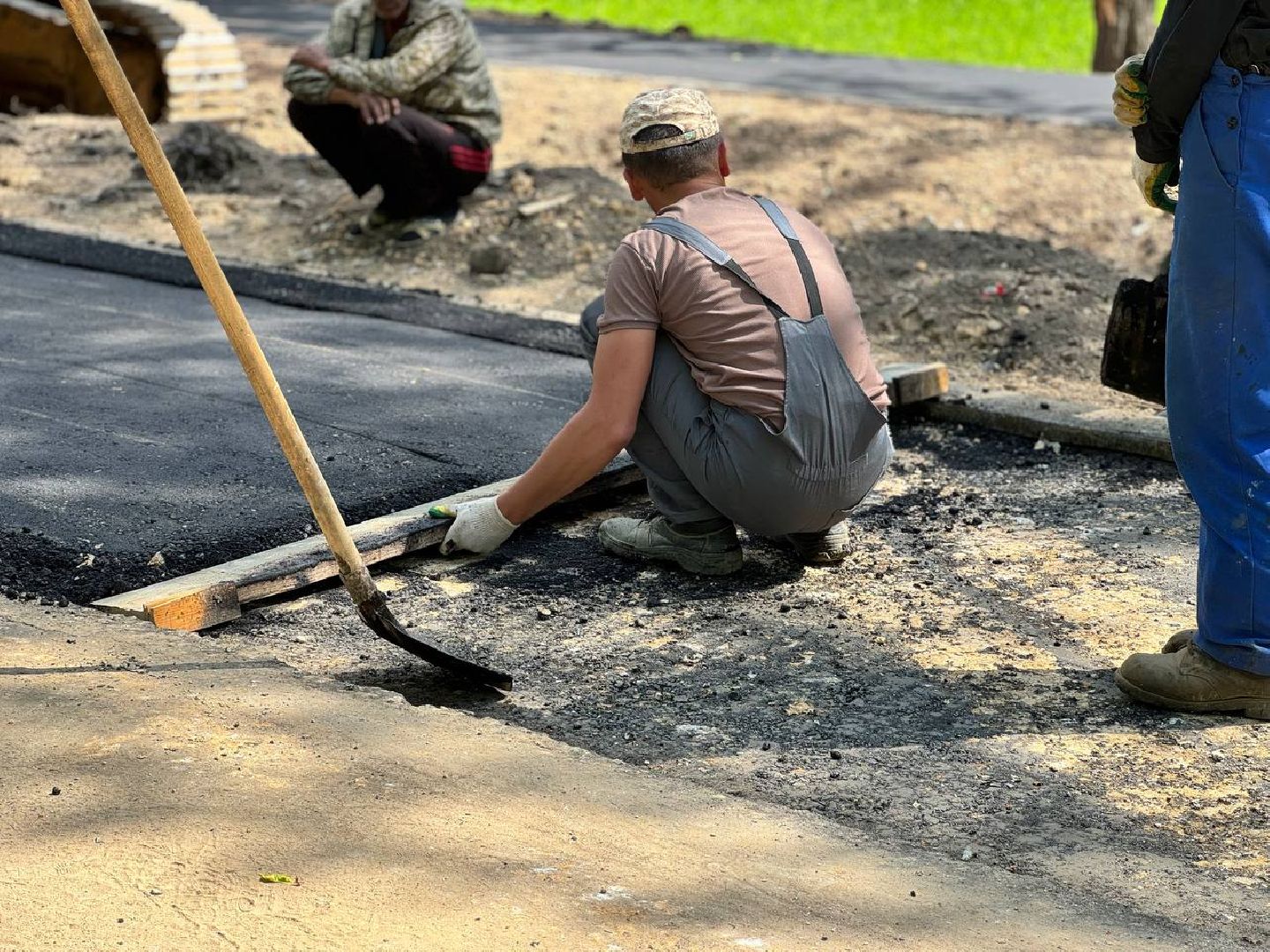 дорога, рабочие, восход,