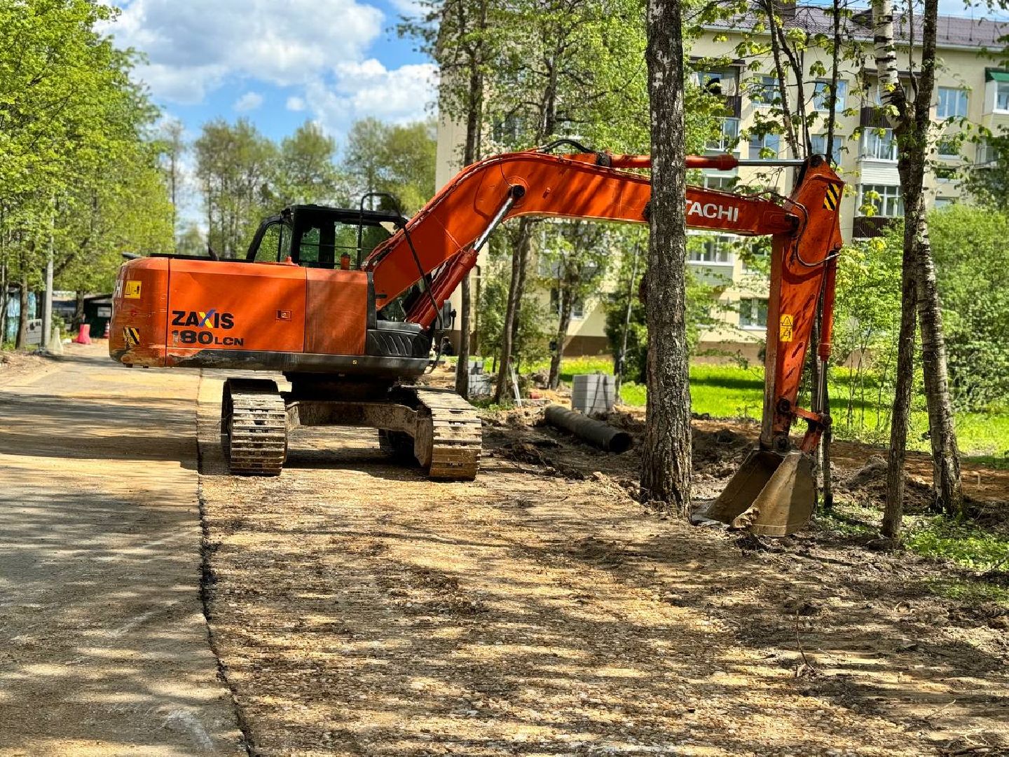 дорога, рабочие, восход,