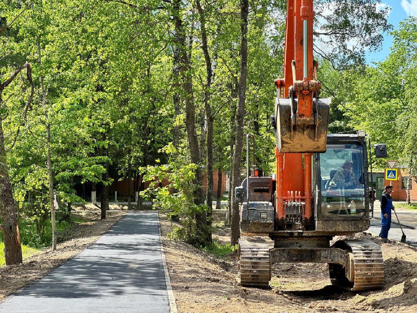 дорога, рабочие, восход,