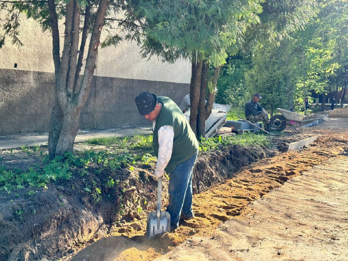 дорога, рабочие, восход,