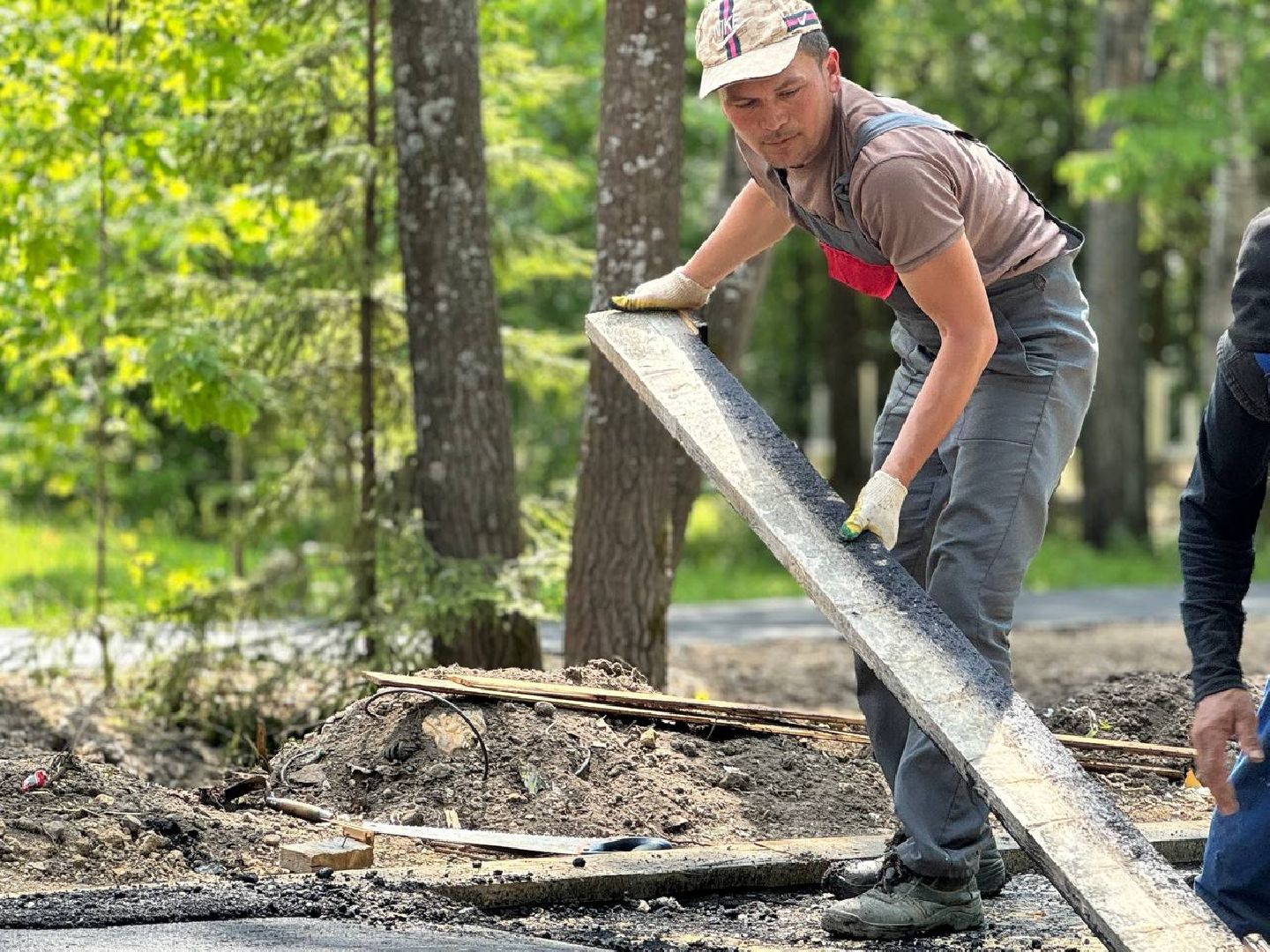 дорога, рабочие, восход,
