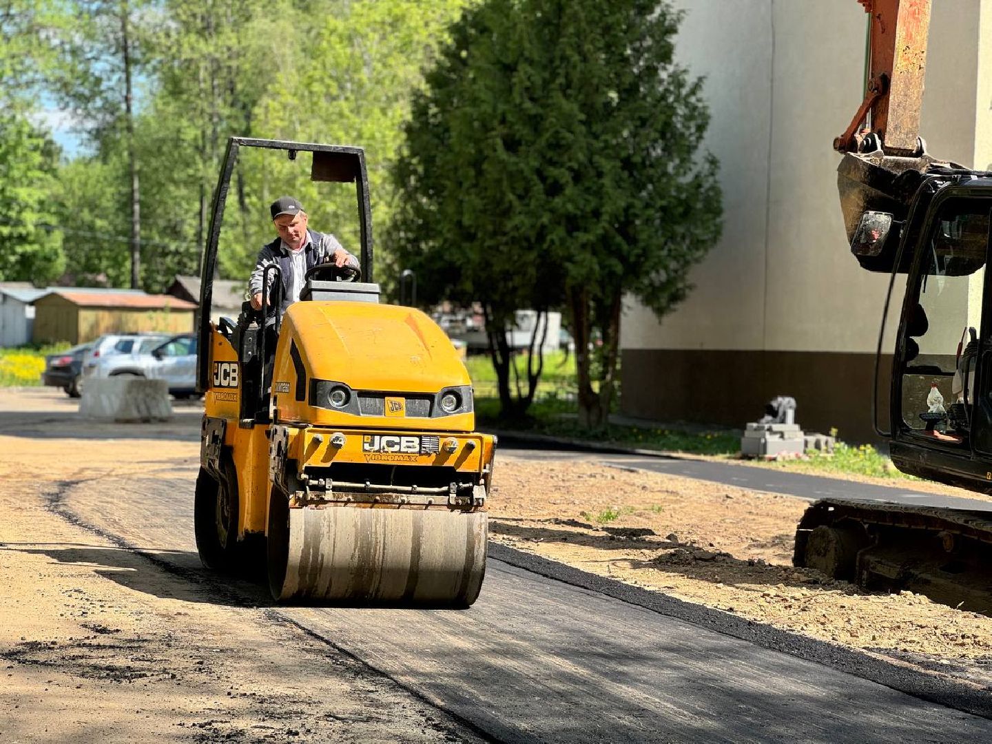 дорога, рабочие, восход,