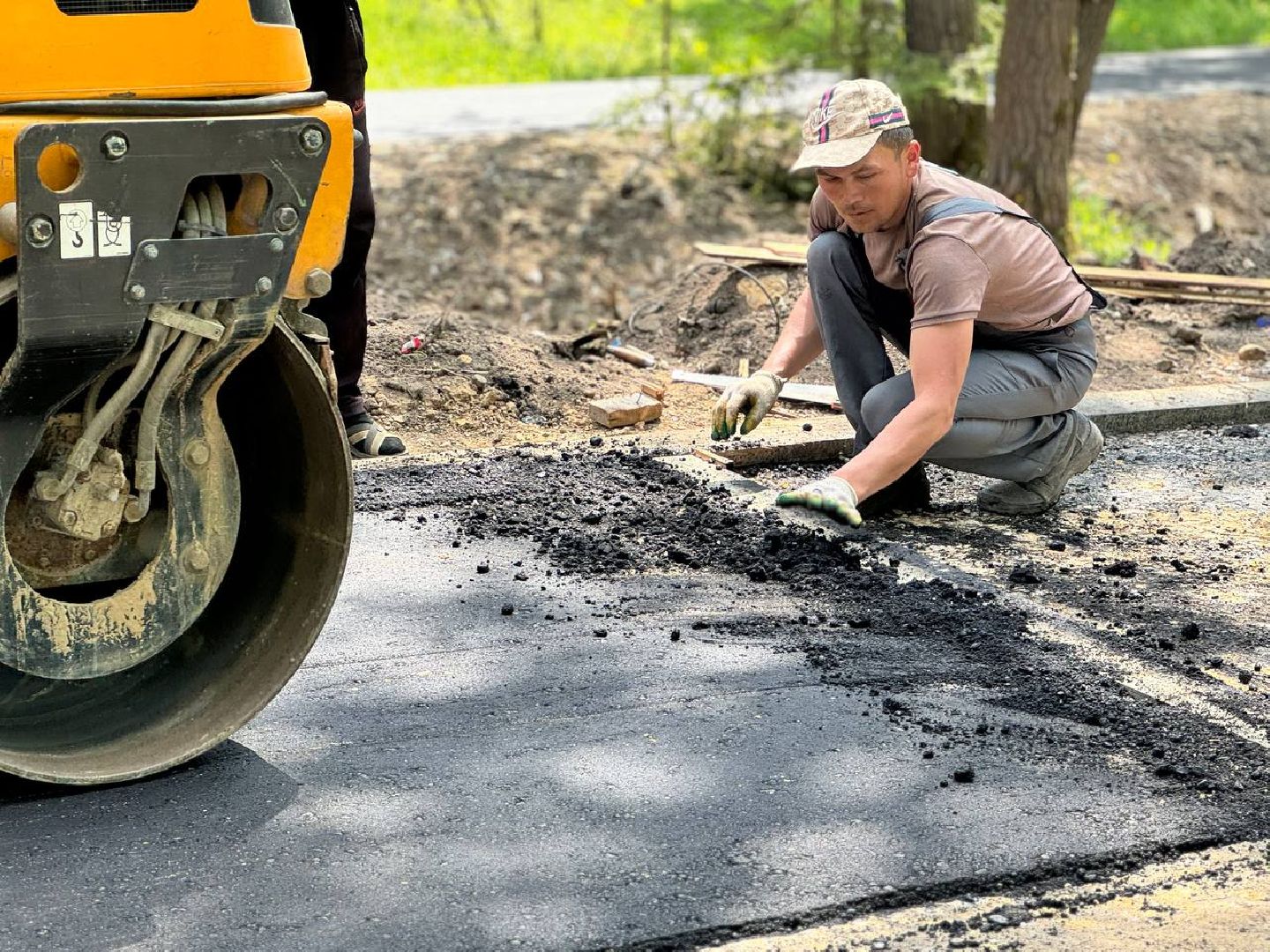 дорога, рабочие, восход,