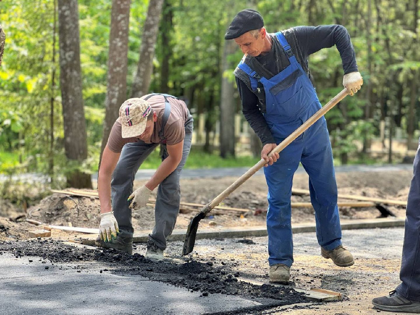 дорога, рабочие, восход,