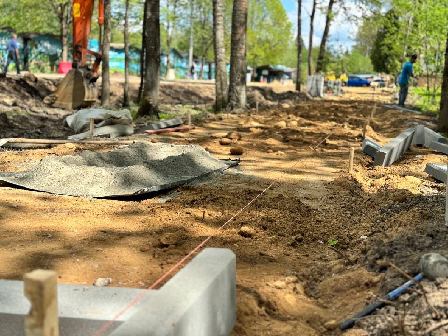 дорога, рабочие, восход,