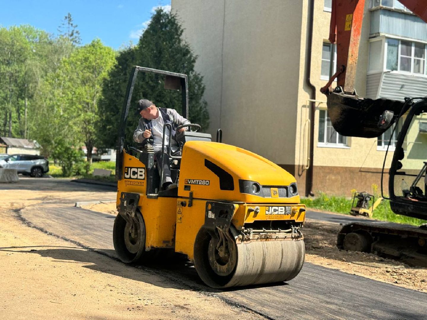 дорога, рабочие, восход,