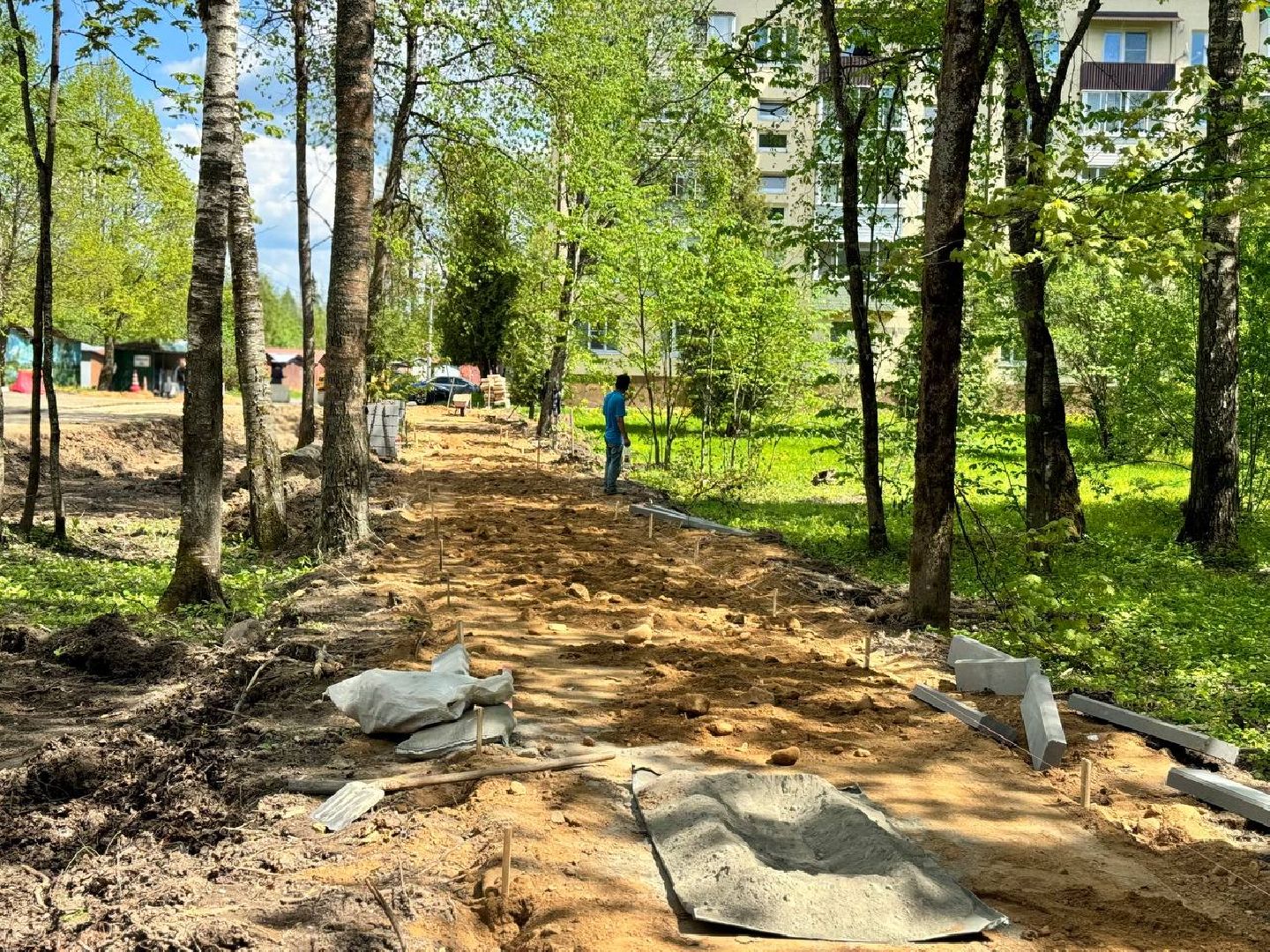 дорога, рабочие, восход,