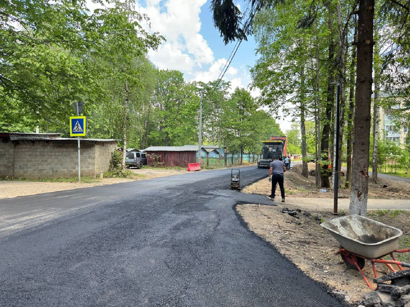 дорога, рабочие, восход,