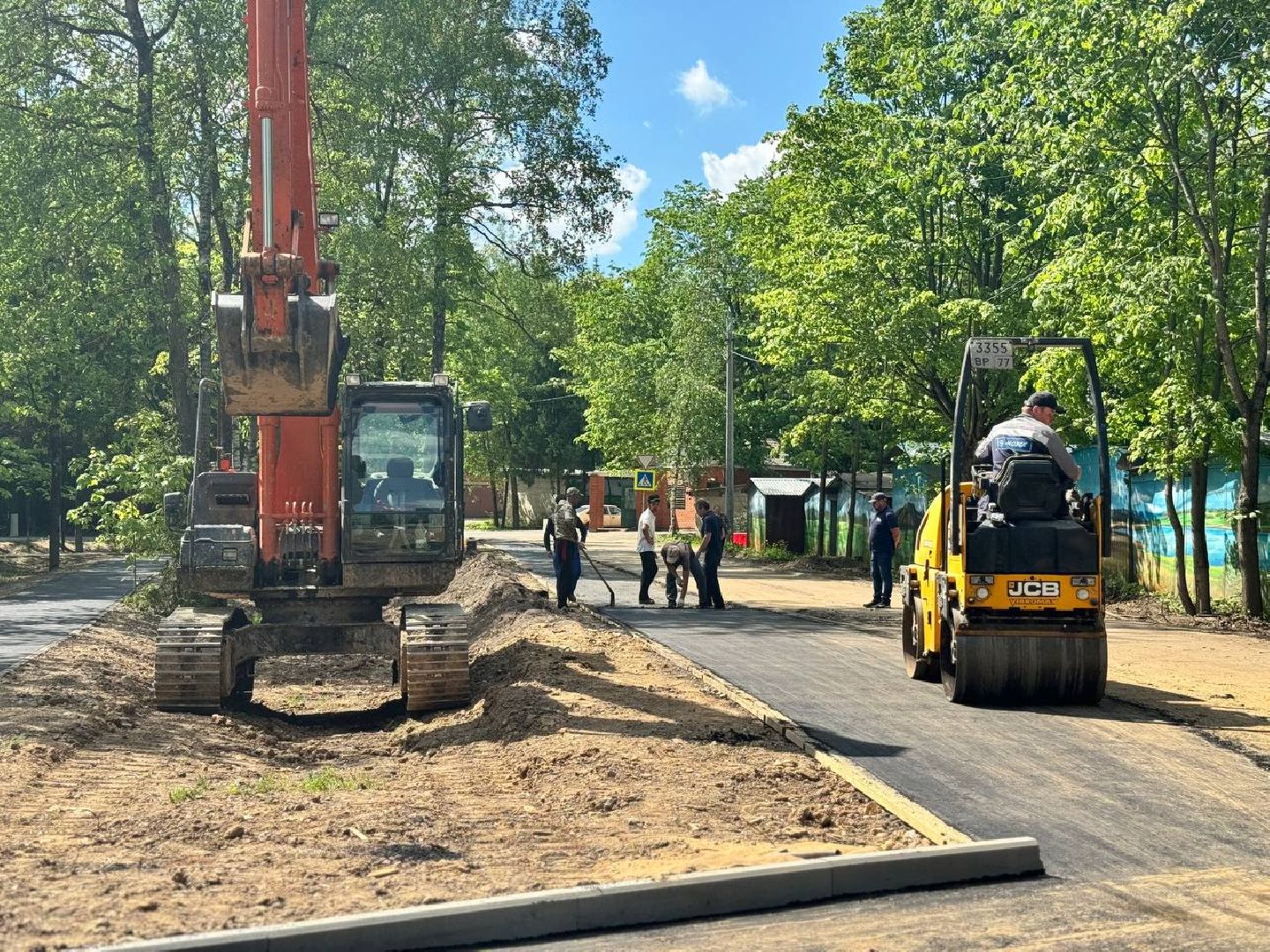 дорога, рабочие, восход,