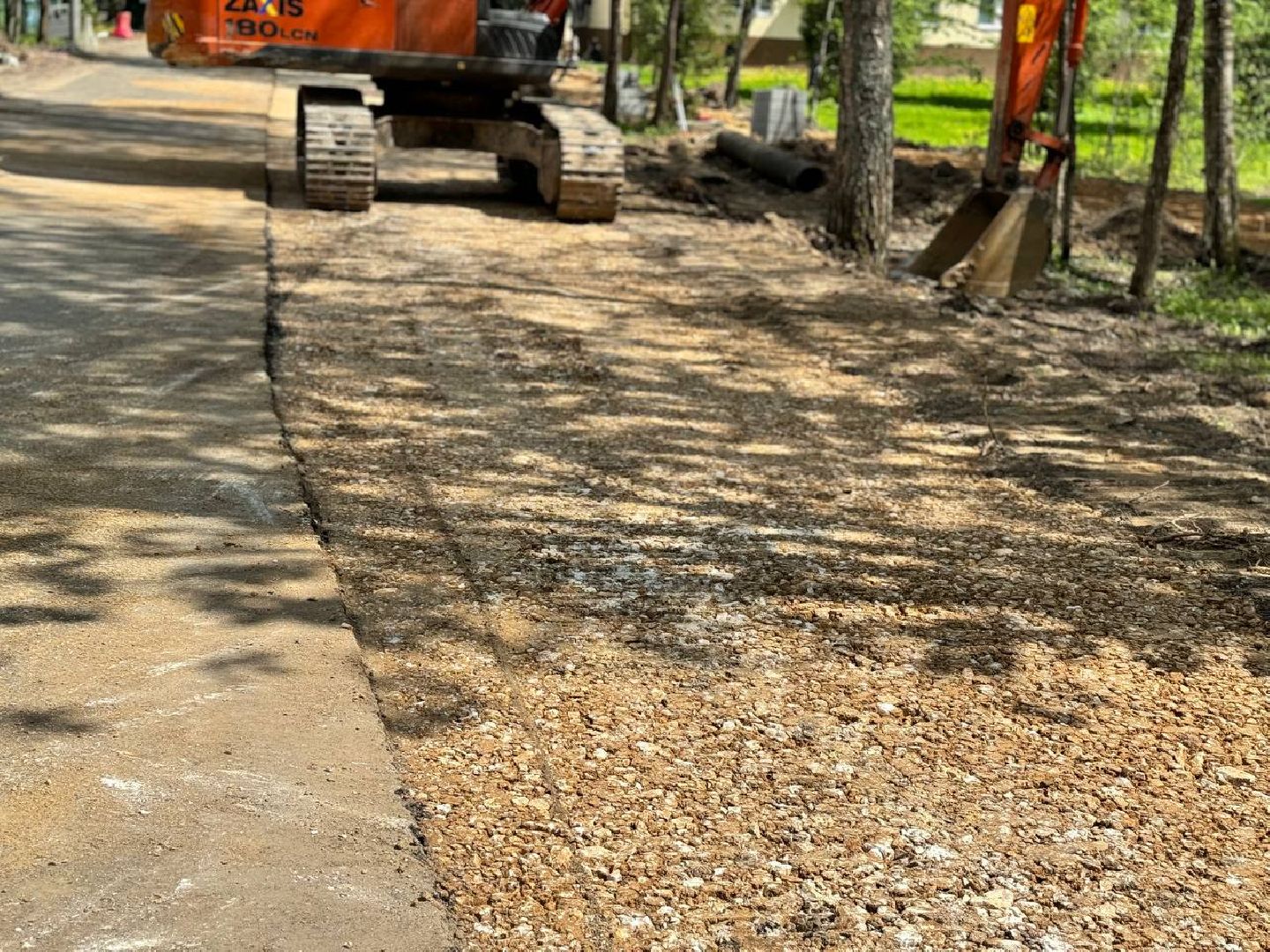 дорога, рабочие, восход,