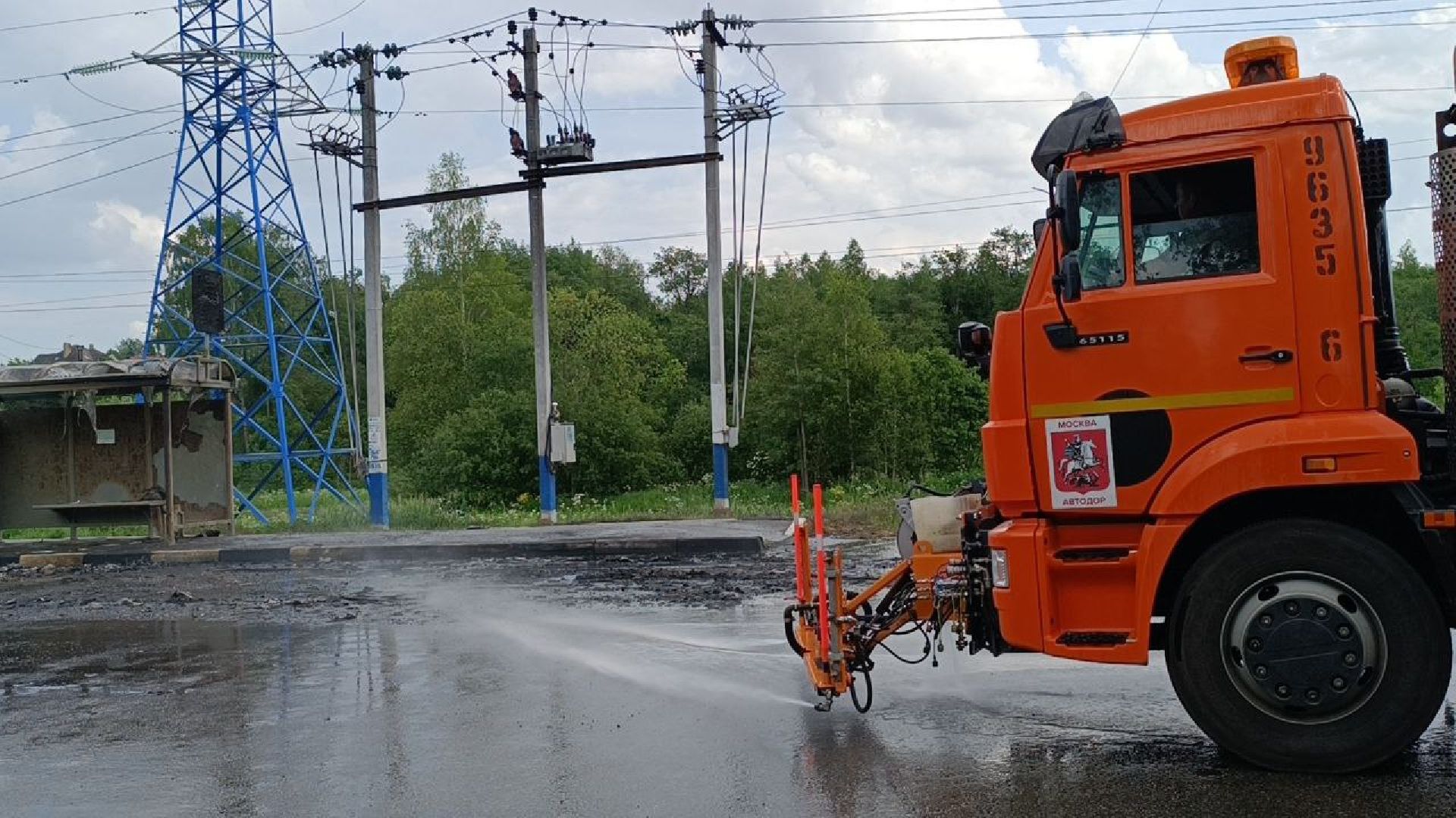 пожар, дорога, автобус,