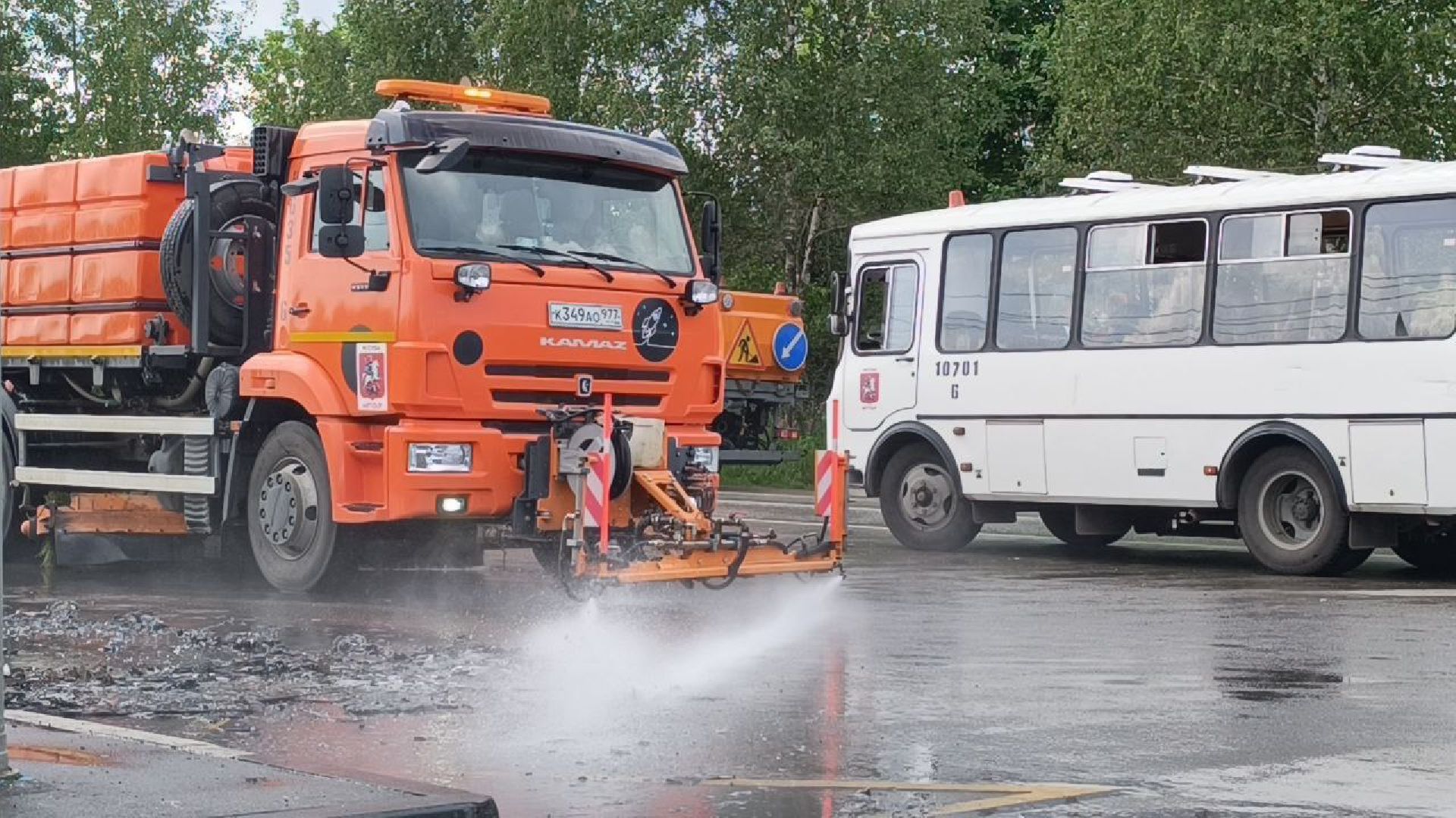 пожар, дорога, автобус,