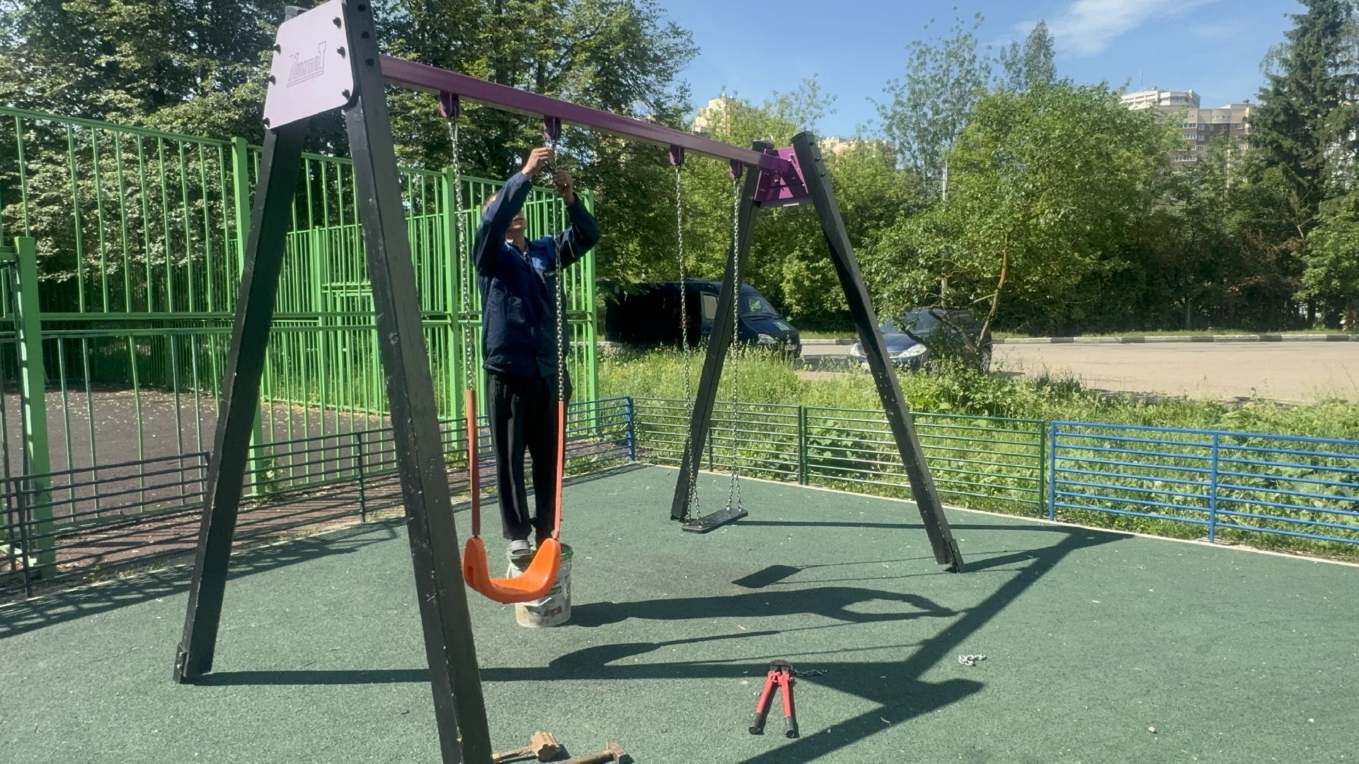 Солнечногорск, ремонт детских площадок, рабочие, Жители, Благоустройство,