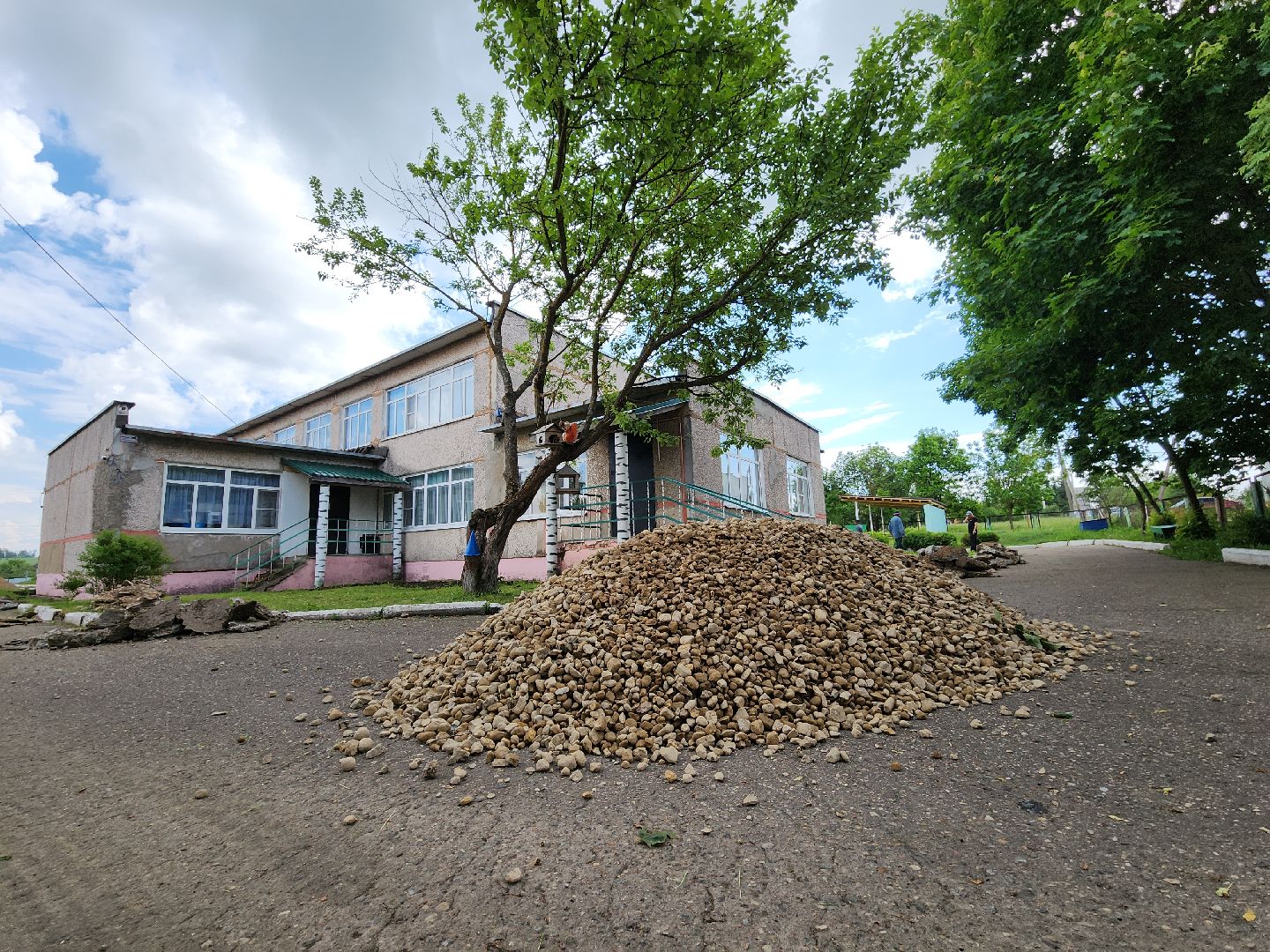 Ремонт, детский сад, орешки, отмостка, Ремонт отмостки, руза, рузский городской округ,