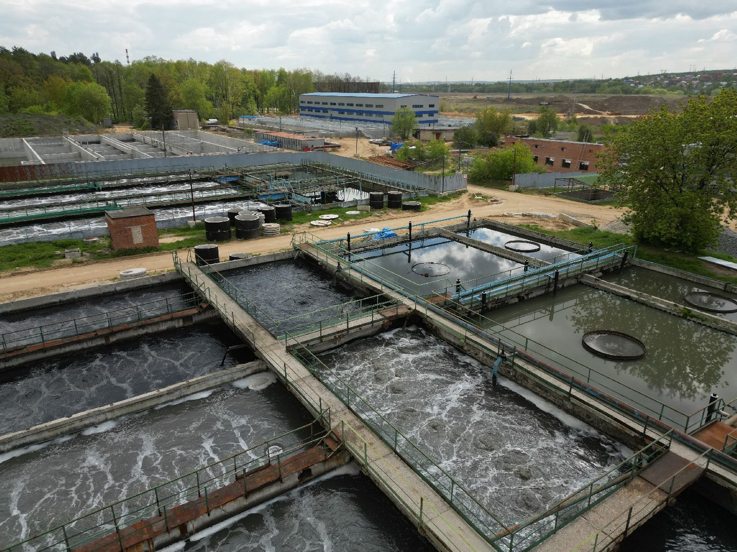 видео с коптера, очистные, лыткарино,