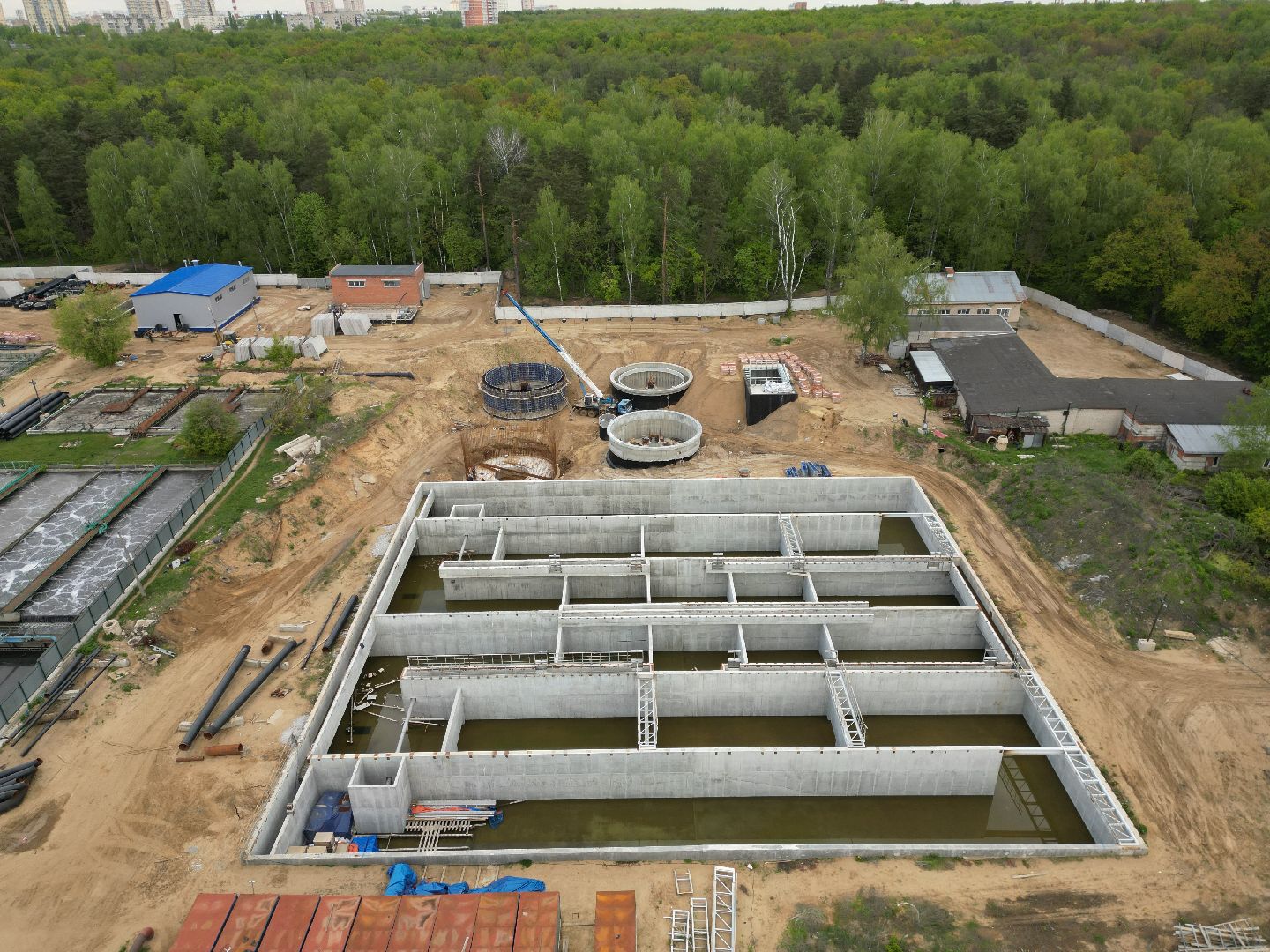 видео с коптера, очистные, лыткарино,