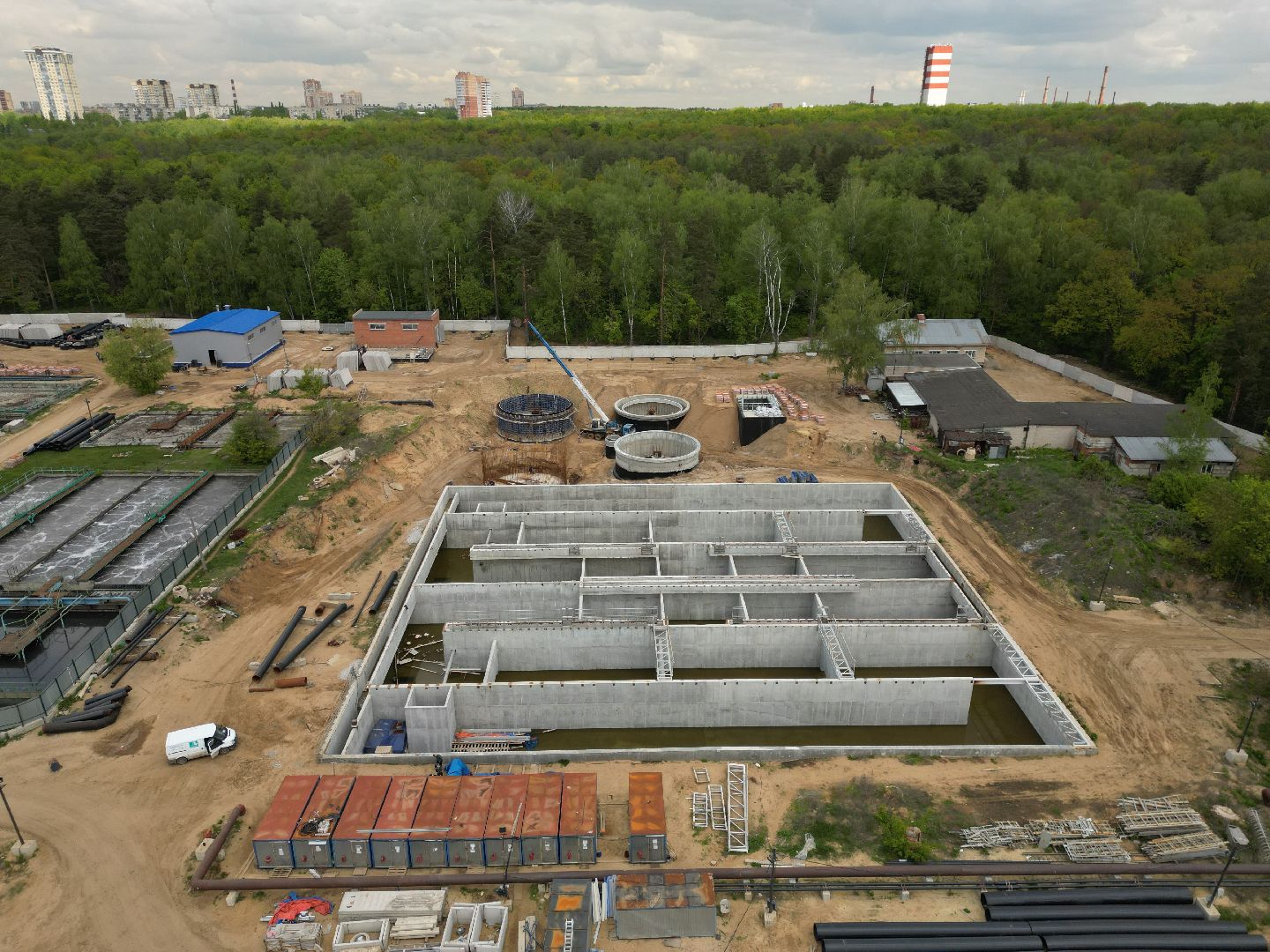 видео с коптера, очистные, лыткарино,