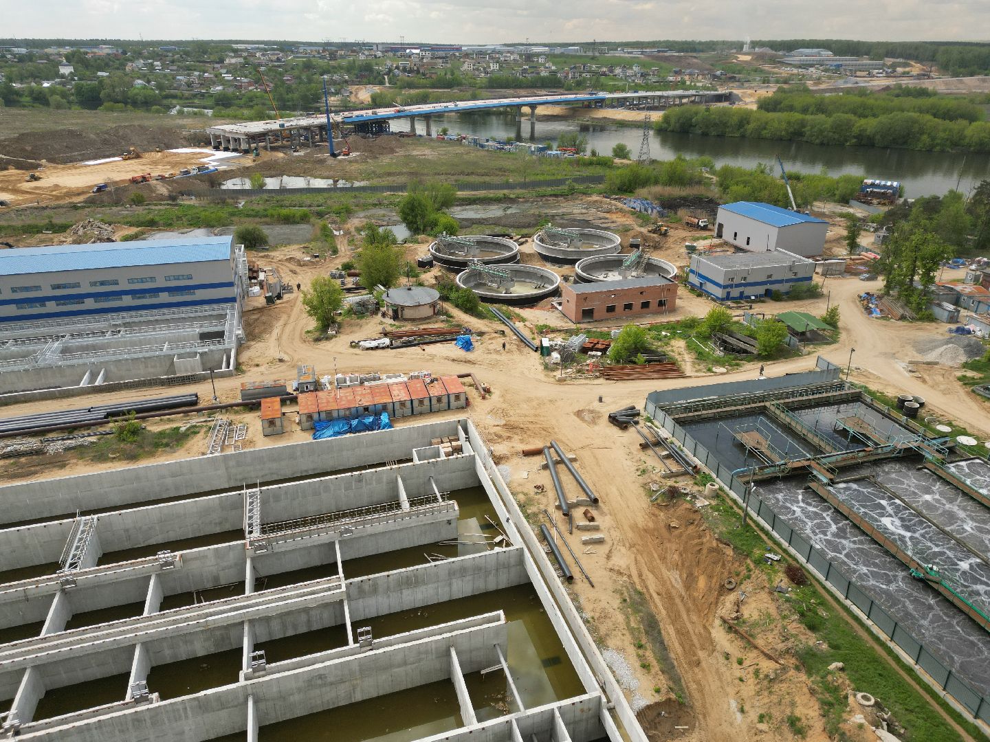 видео с коптера, очистные, лыткарино,