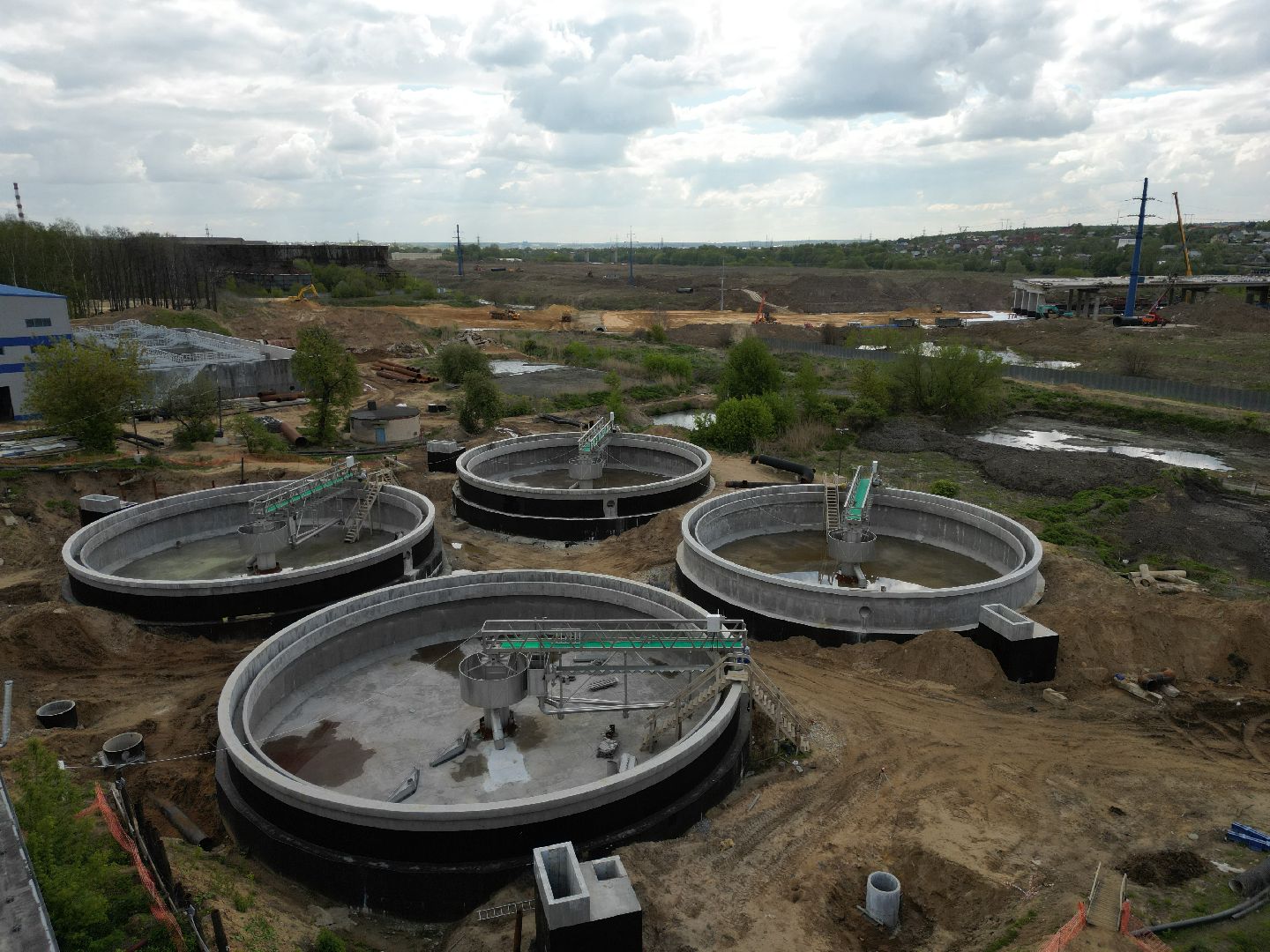 видео с коптера, очистные, лыткарино,