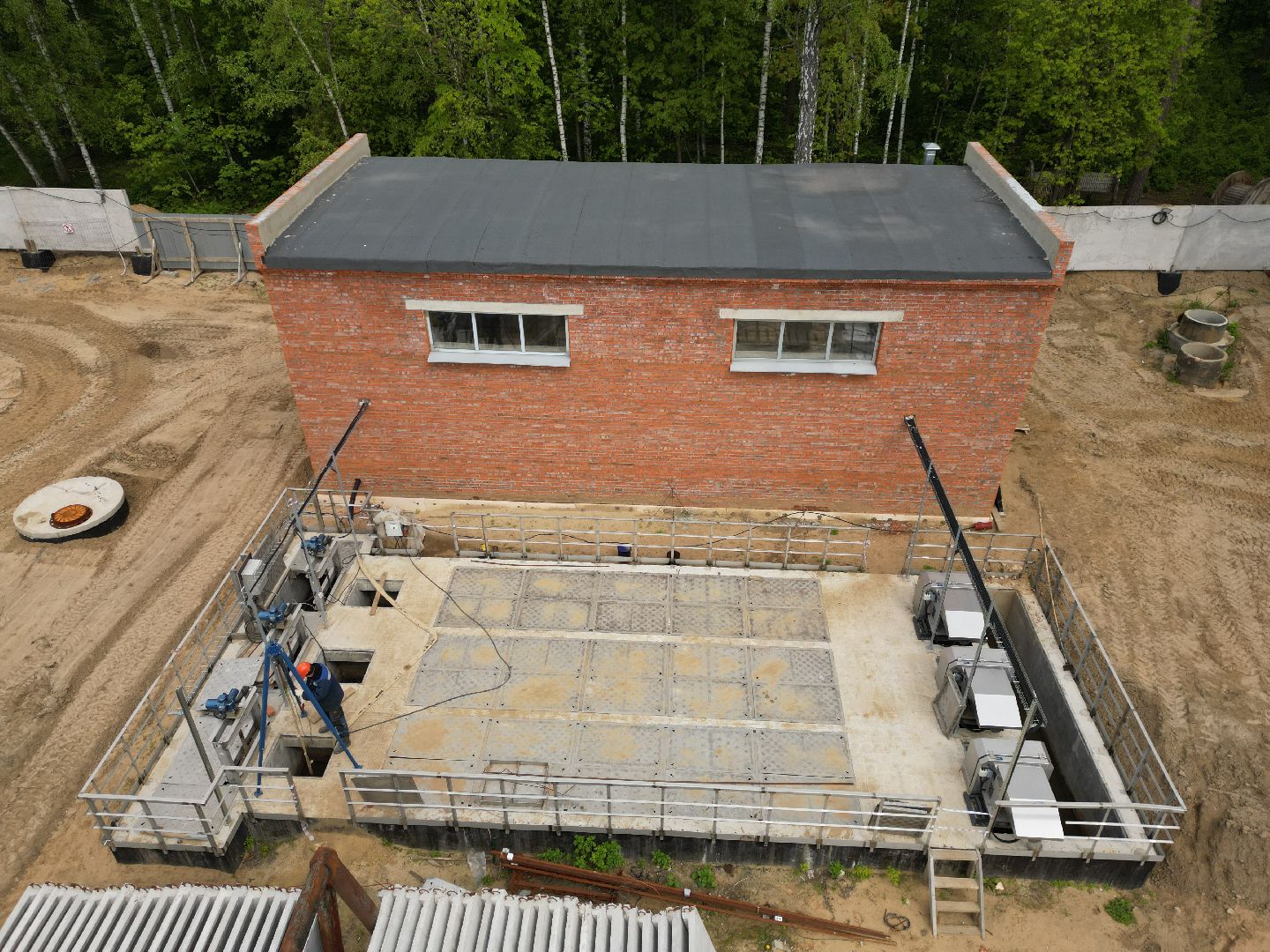 видео с коптера, очистные, лыткарино,