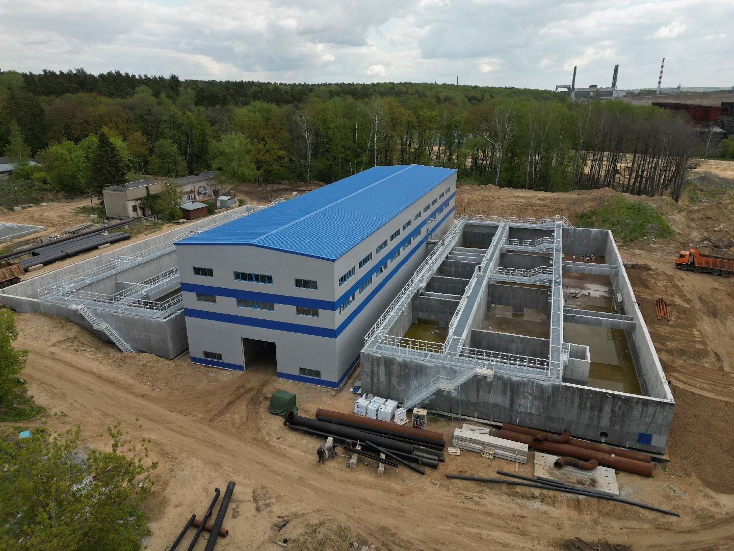 видео с коптера, очистные, лыткарино,