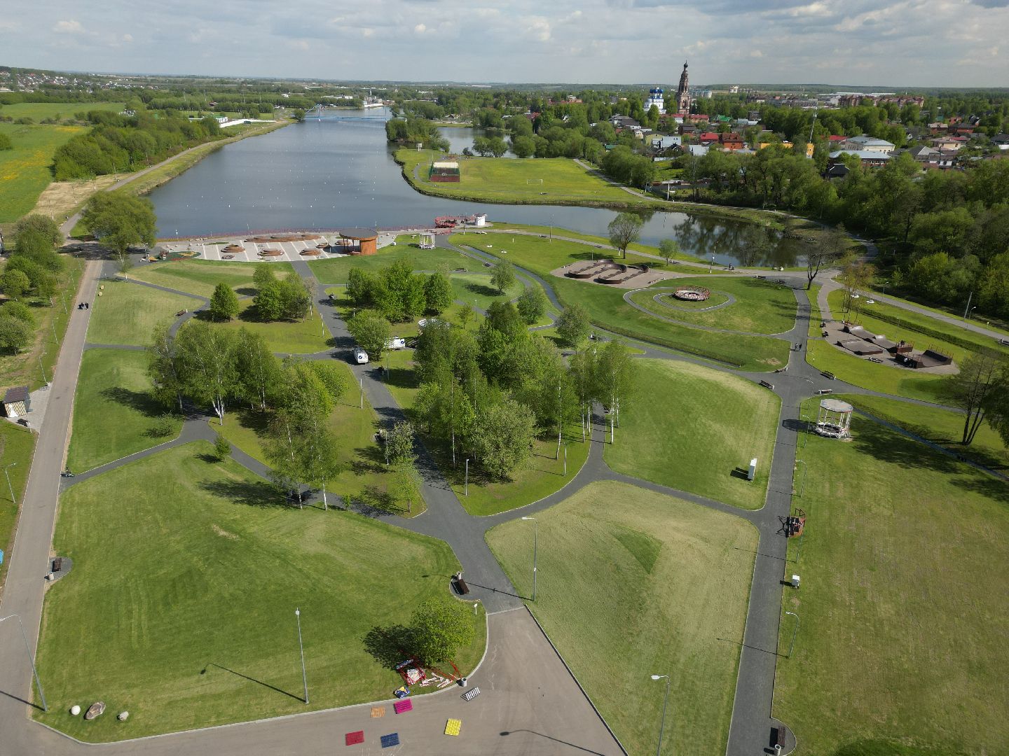 видео с коптера, парк, бронницы,