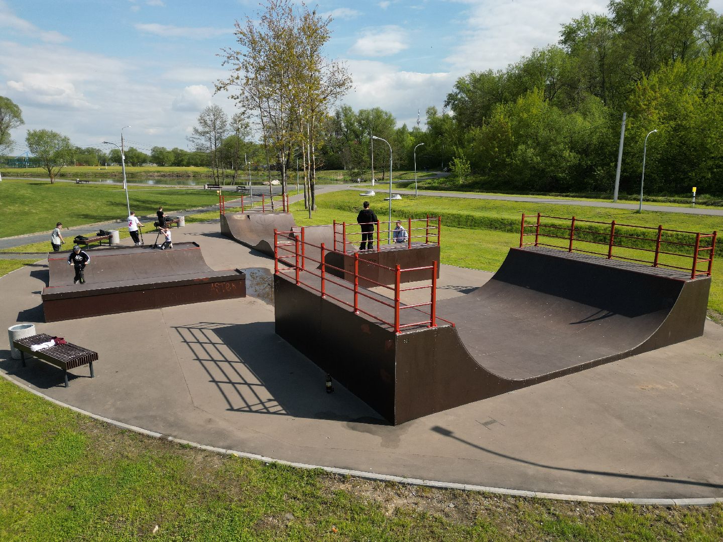 видео с коптера, парк, бронницы,