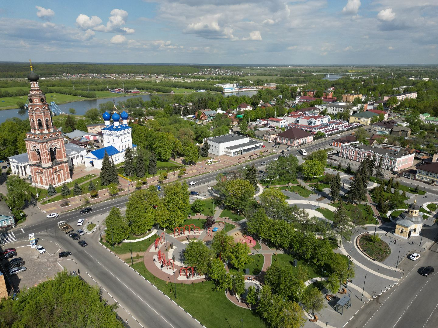 видео с коптера, парк, бронницы,