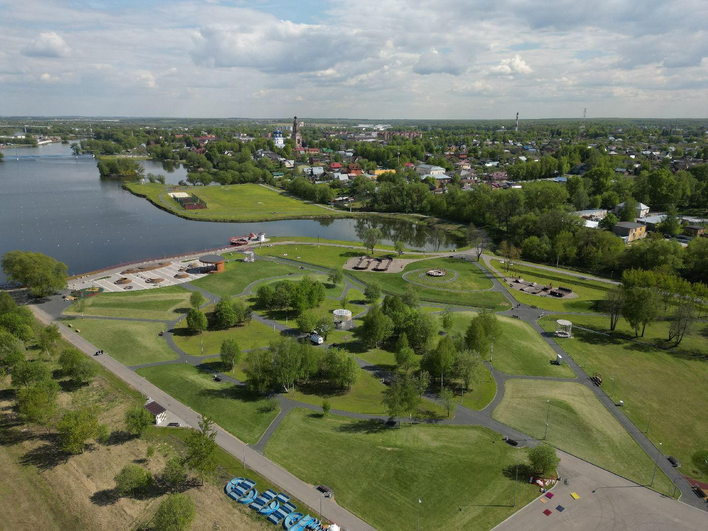 видео с коптера, парк, бронницы,