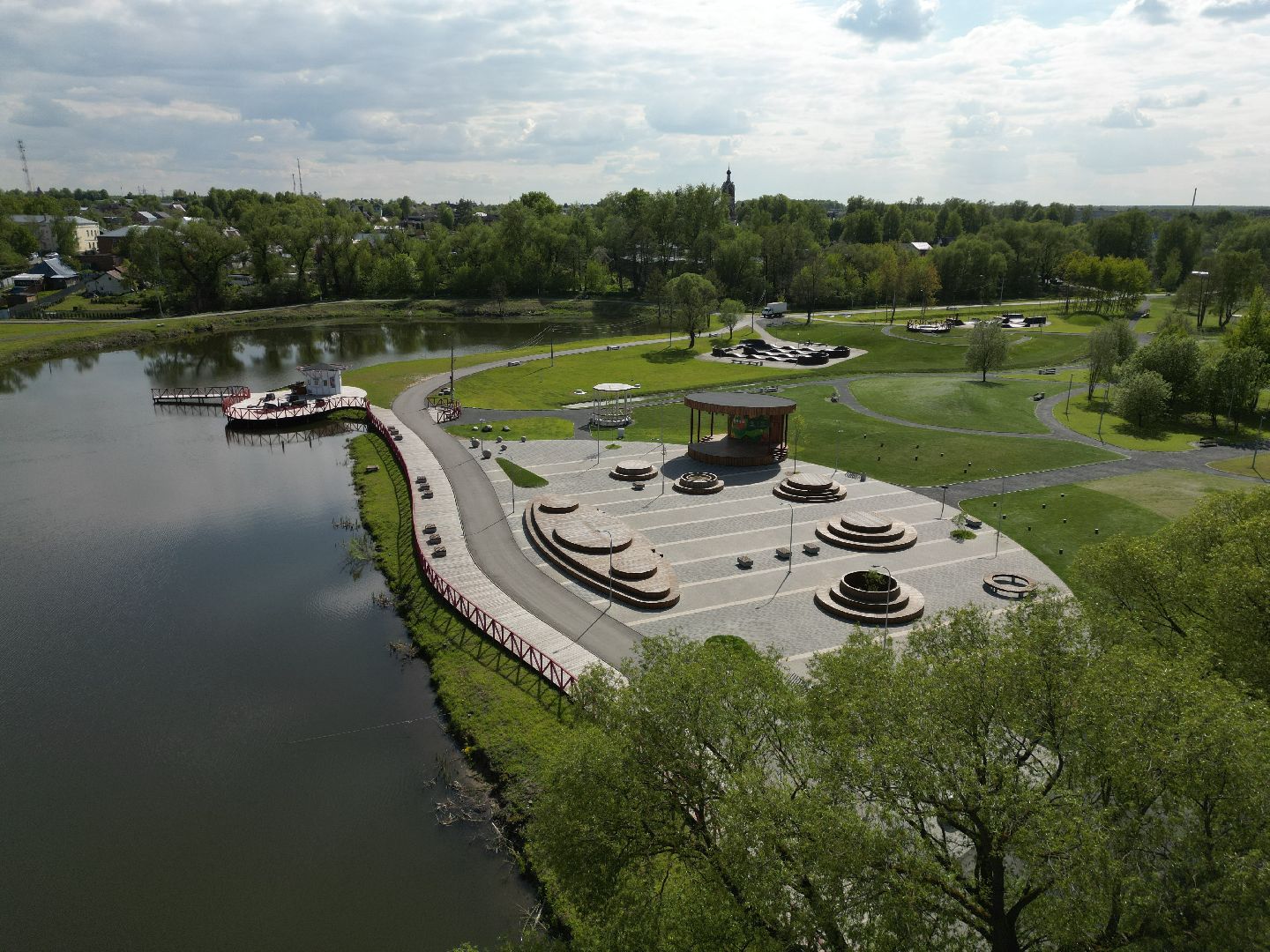 видео с коптера, парк, бронницы,