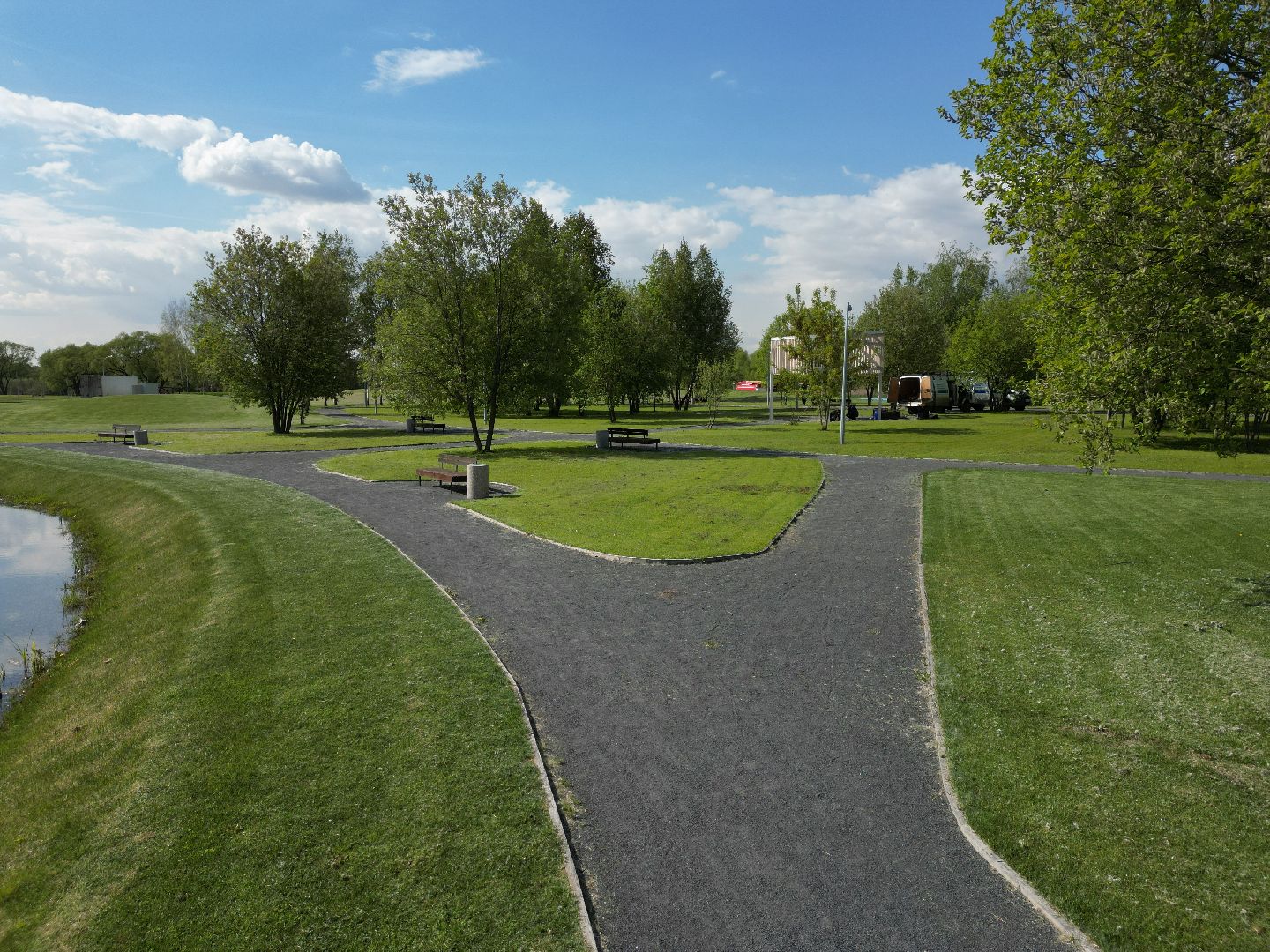 видео с коптера, парк, бронницы,