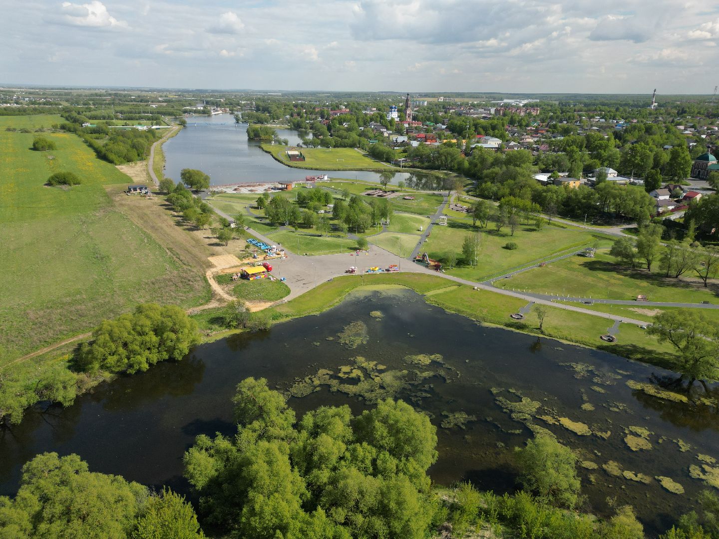 видео с коптера, парк, бронницы,