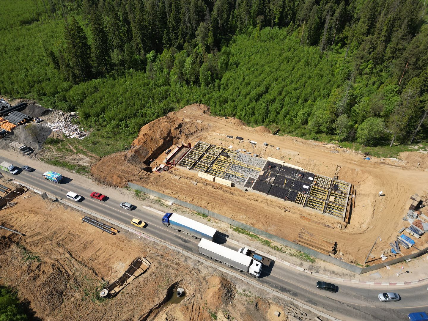 видео с коптера, дорога, шоссе, мытищи,