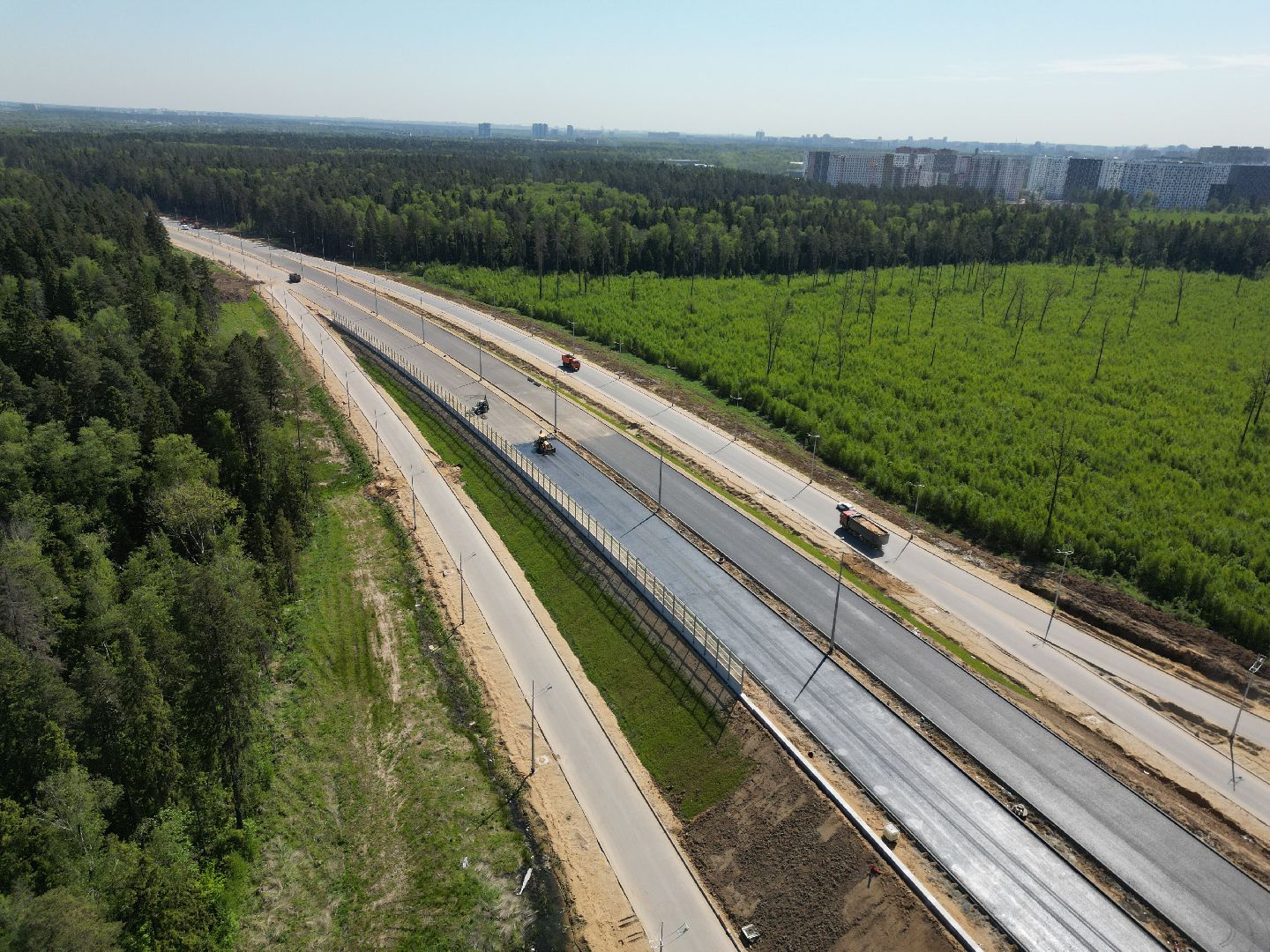 видео с коптера, дорога, шоссе, мытищи,