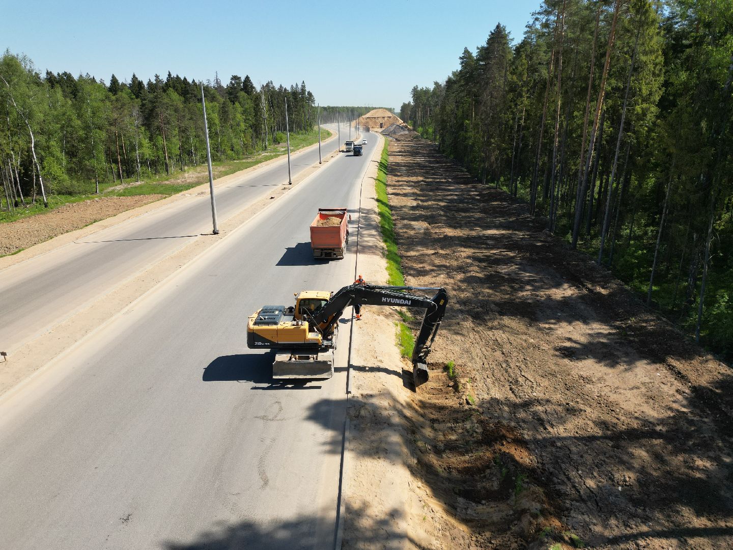 видео с коптера, дорога, шоссе, мытищи,