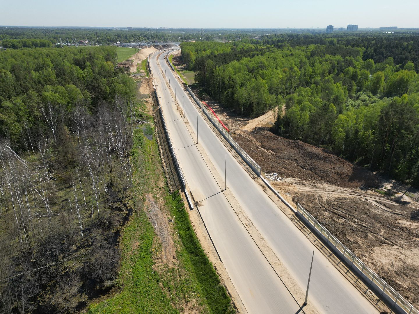 видео с коптера, дорога, шоссе, мытищи,