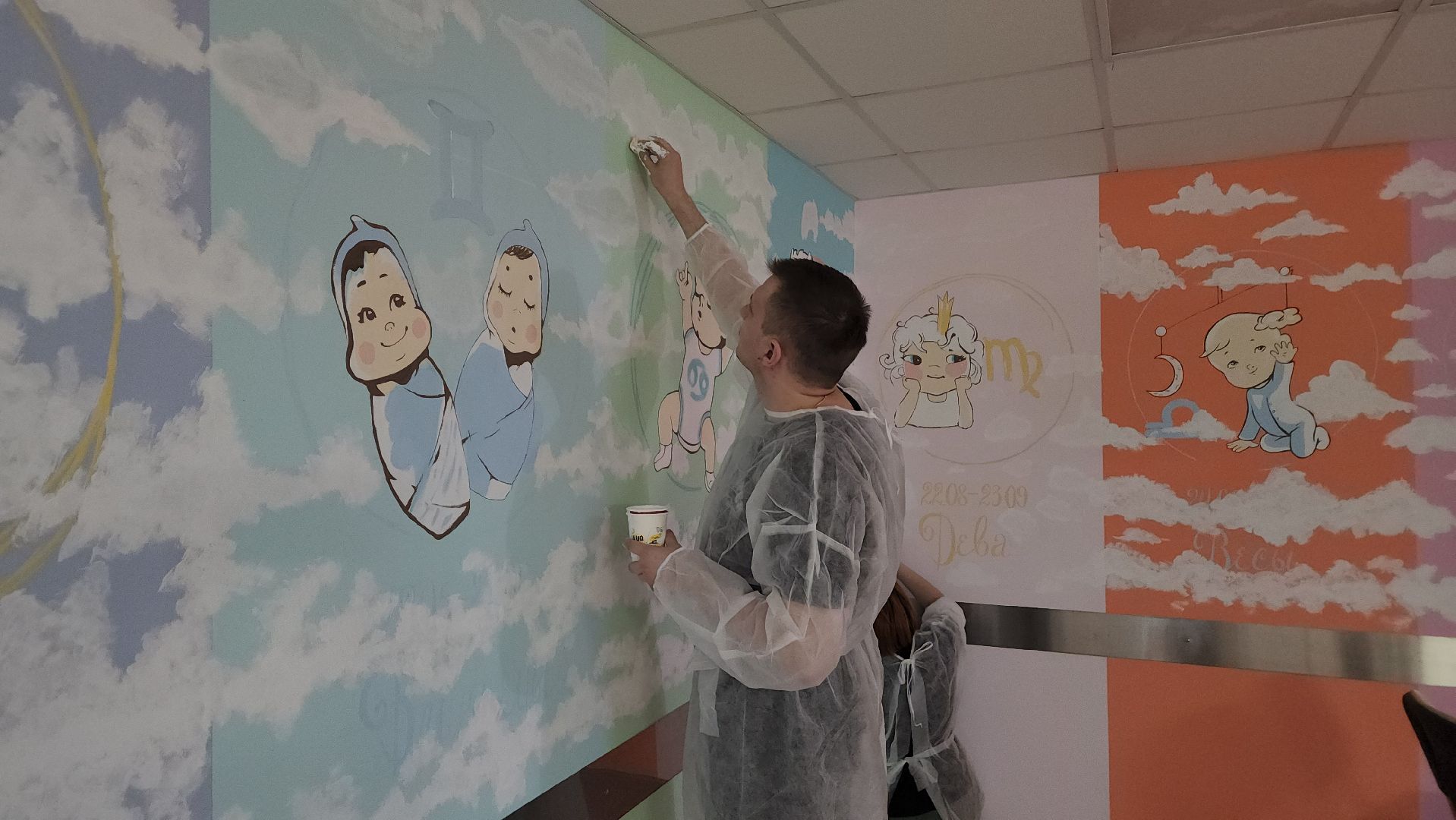 пушкино, больница, роспись, студенты, дети и родители, перинатальный центр, мультфильмы,