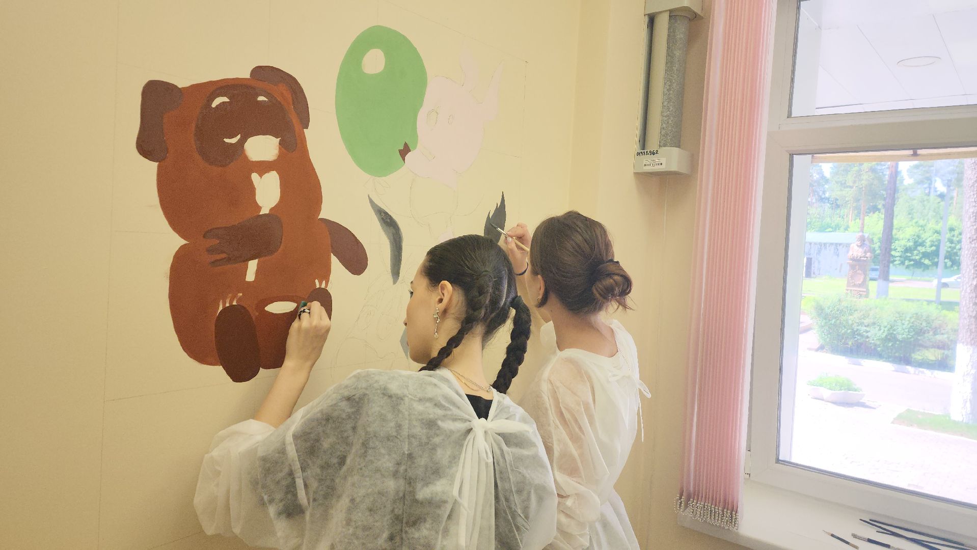 пушкино, больница, роспись, студенты, дети и родители, перинатальный центр, мультфильмы,