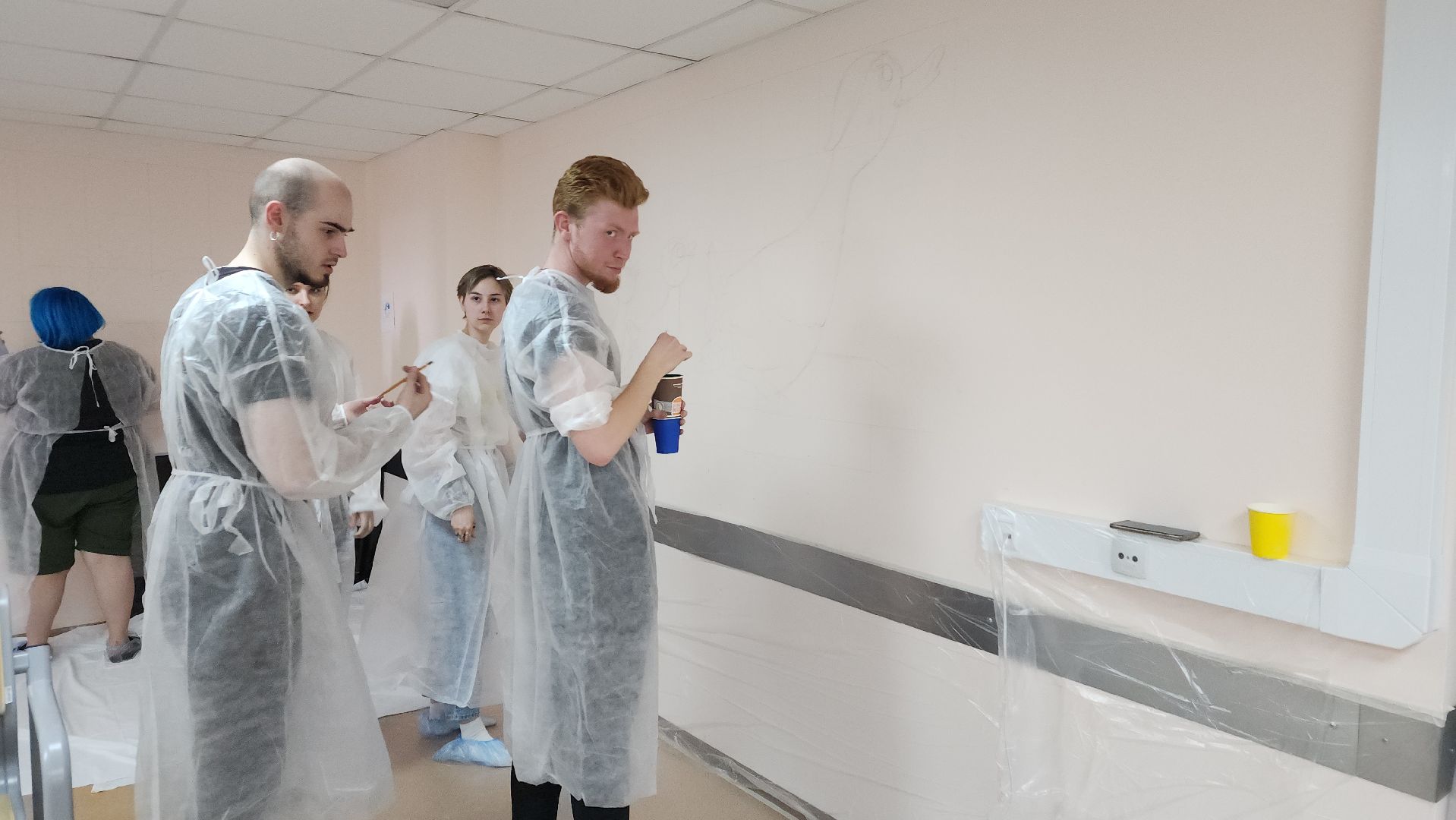 пушкино, больница, роспись, студенты, дети и родители, перинатальный центр, мультфильмы,