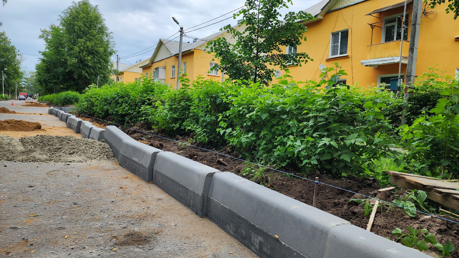 кашира, ожерелье, улица советская, ремонт дороги, бортовой камень, бордюры, парк дубовая роща,