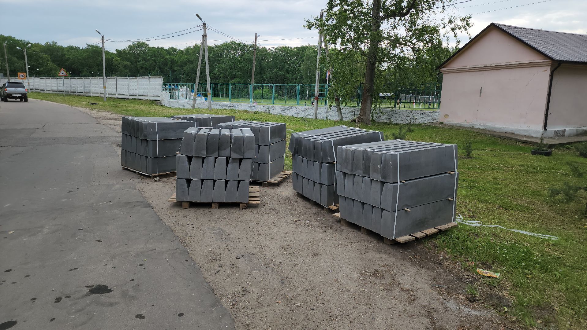 кашира, ожерелье, улица советская, ремонт дороги, бортовой камень, бордюры, парк дубовая роща,