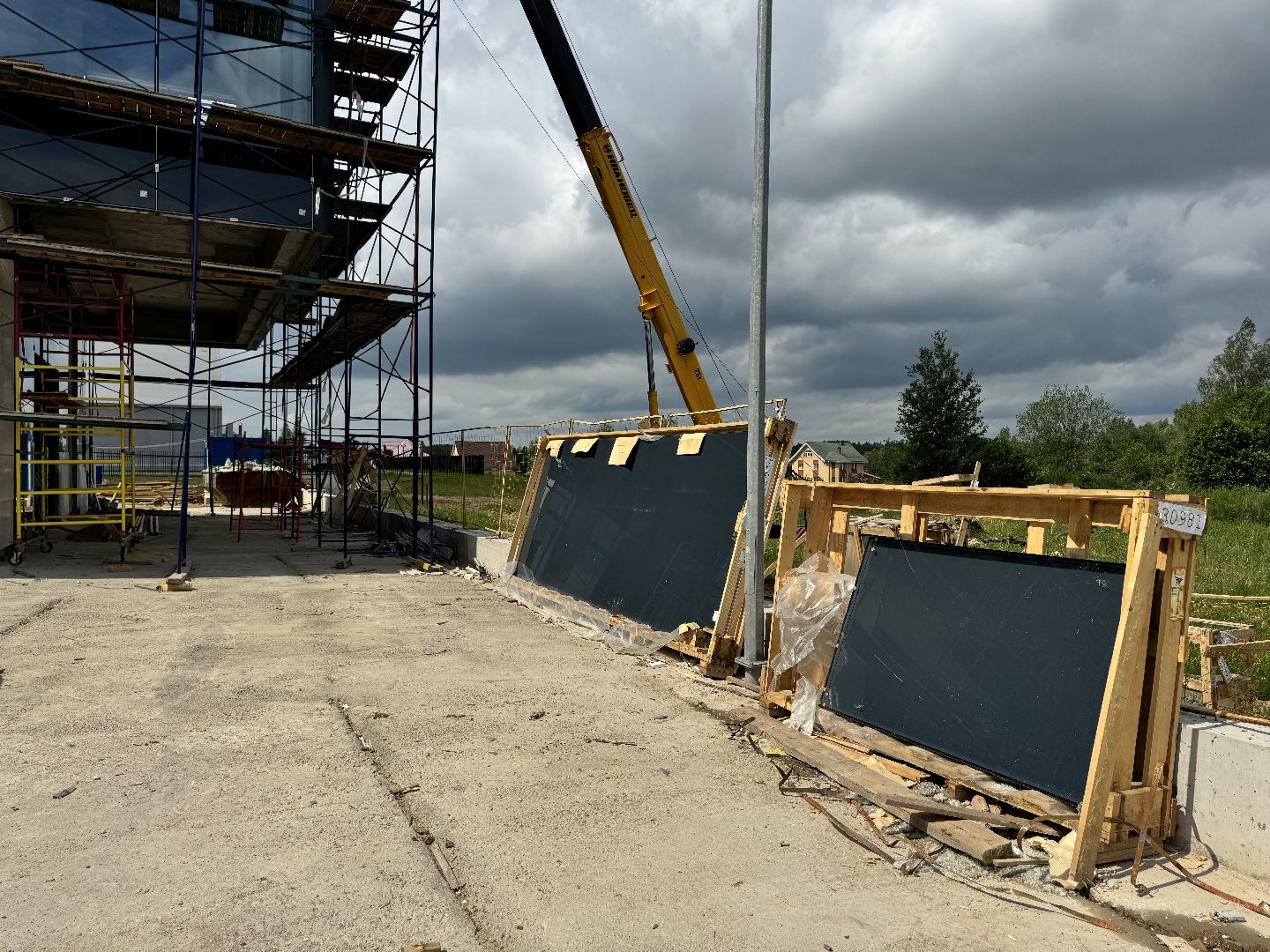 шаховская, дворец торжеств, строительство, остекление,