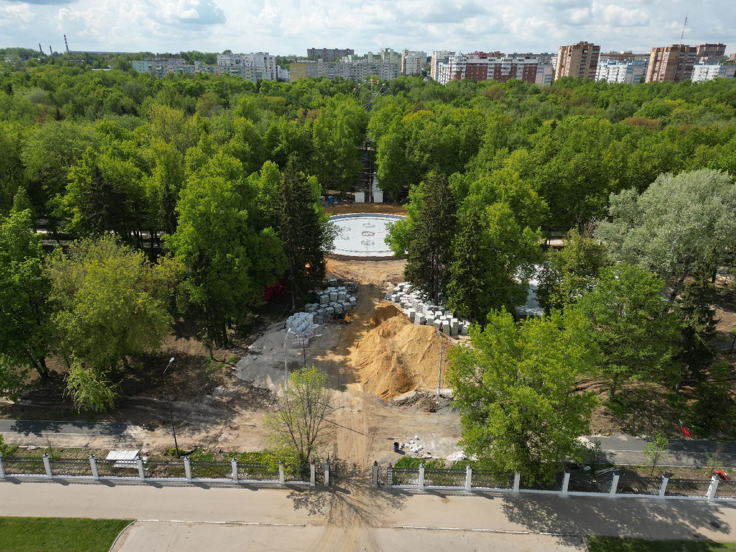 видео с коптера, коломна, парк,