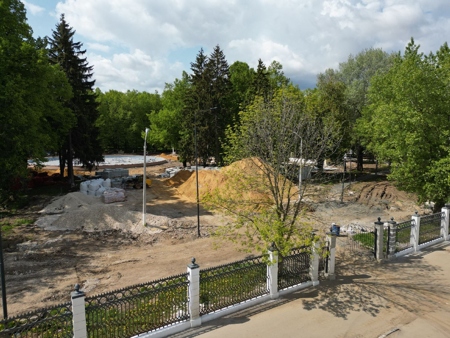 видео с коптера, коломна, парк,