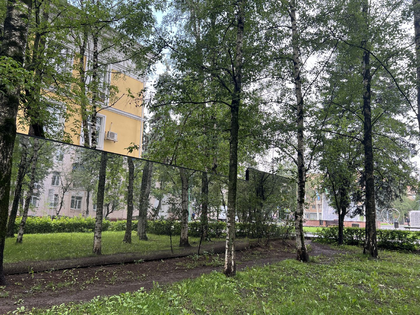 химки, благоустройство, здание администрации, забор,