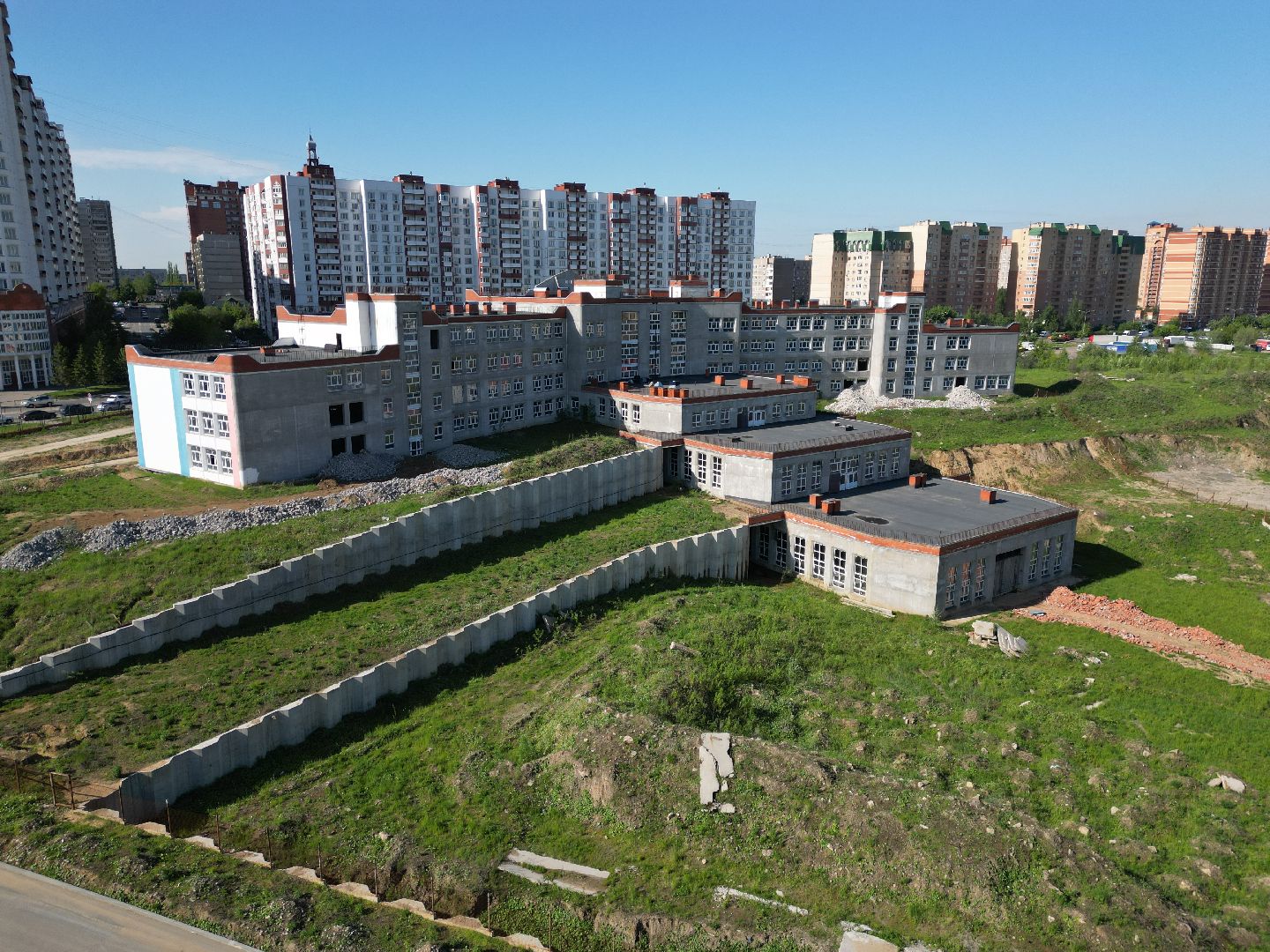 видео с коптера, школа, дзержинский,