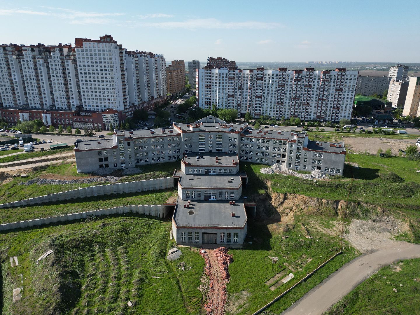 видео с коптера, школа, дзержинский,