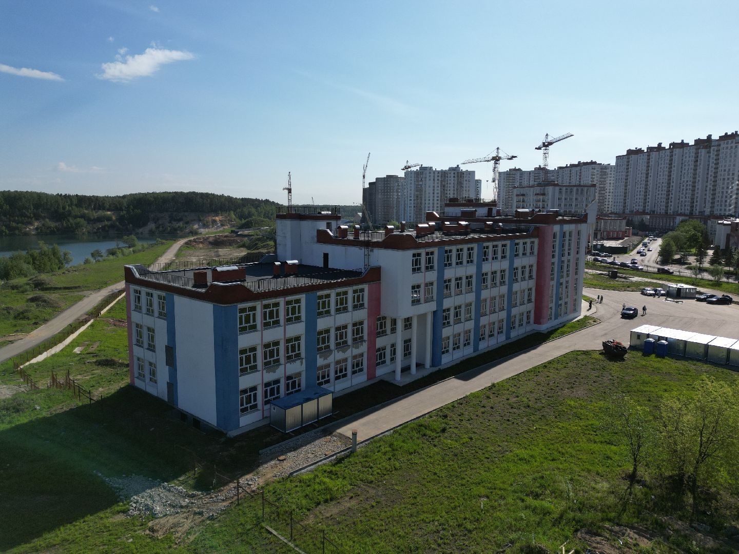 видео с коптера, школа, дзержинский,